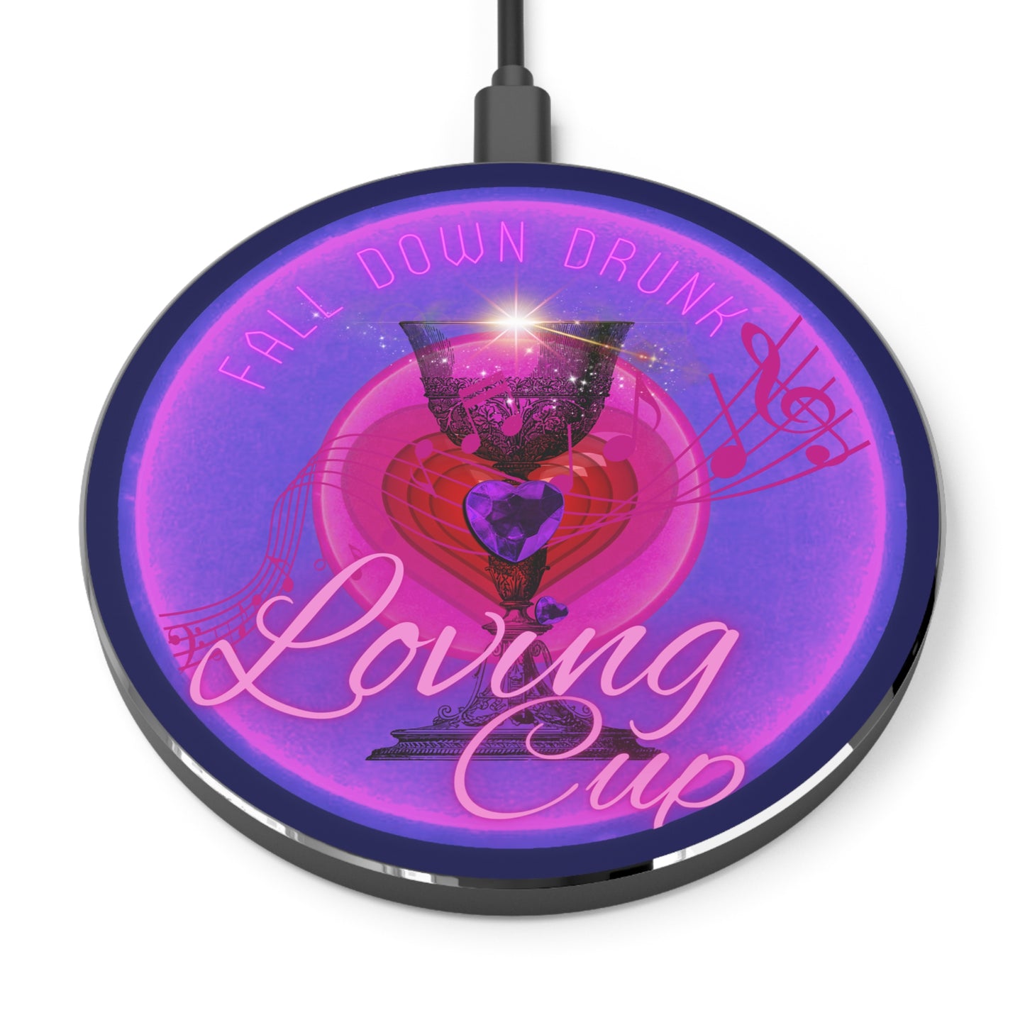 The Flow - Wireless Lumpy Donut Chargers - "The Loving Wireless Donut Charger" - vivid magenta donut - [*charitable donut]