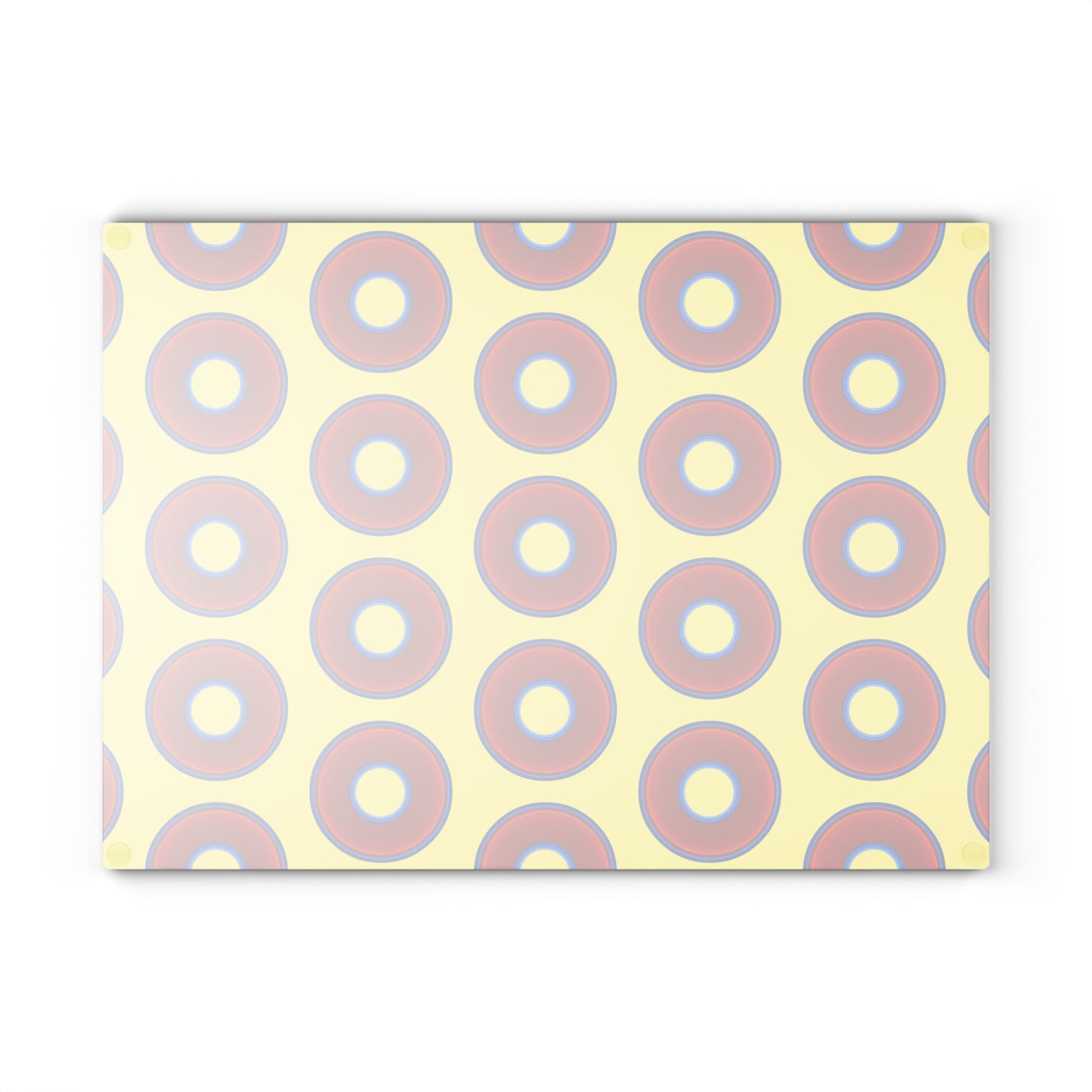 My Friend's Cutting Board - vivid red donuts w/yellow background