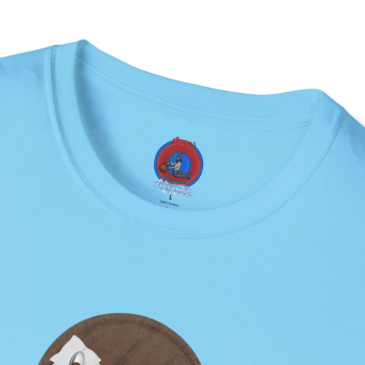 Classic Donut Tee - Unisex Soft-Style - "Coffee With My Donuts" - wooden table donut