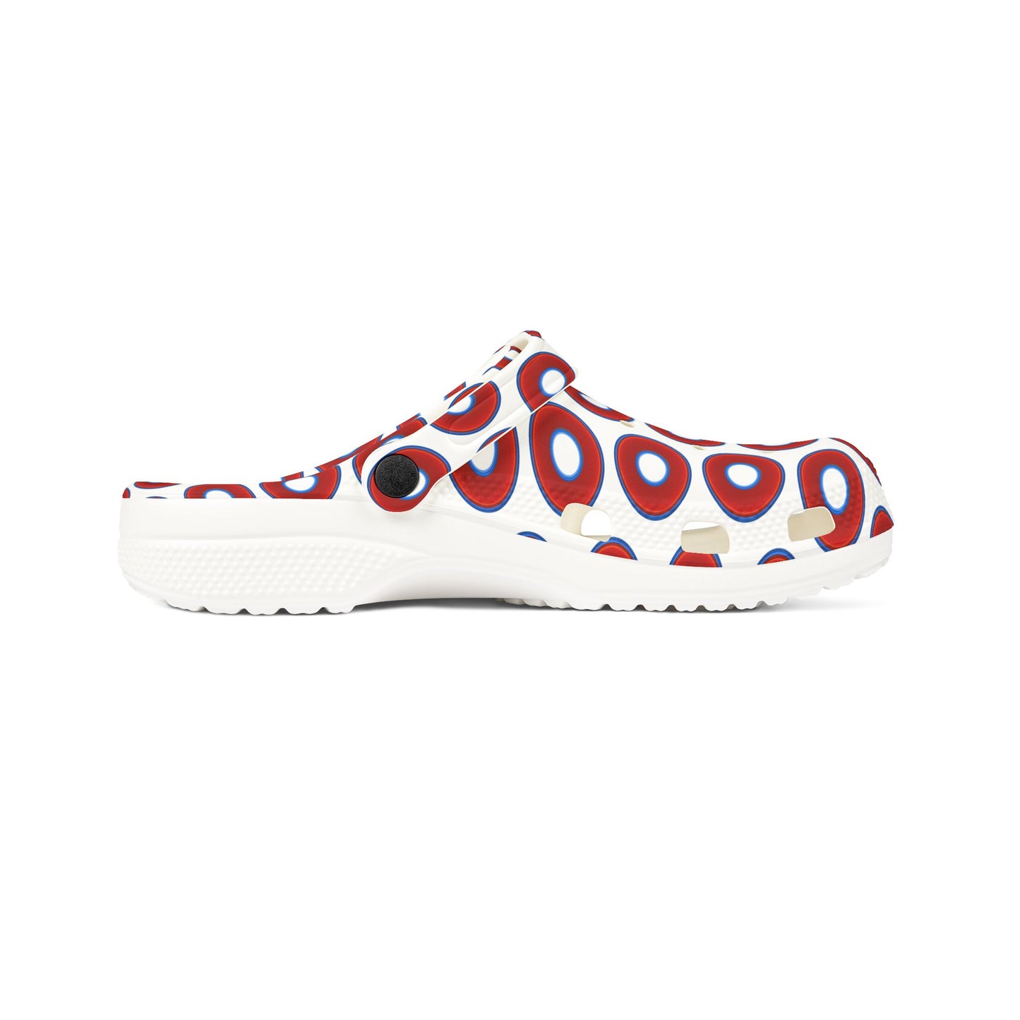 Spatchcocks - donut slip-on shoes - vivid red donuts w/white background [unisex]