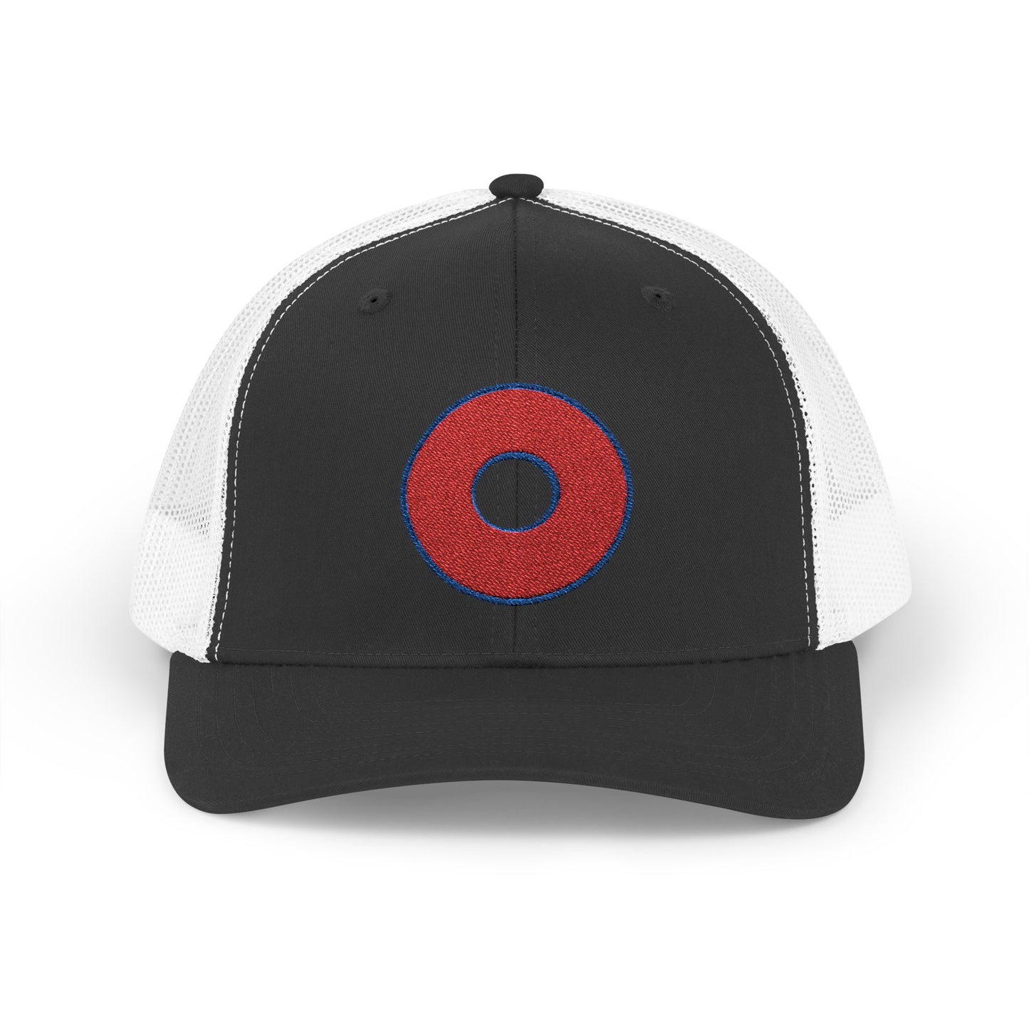 Lumpy Donut Trucker Hat - Red Embroidered Donut