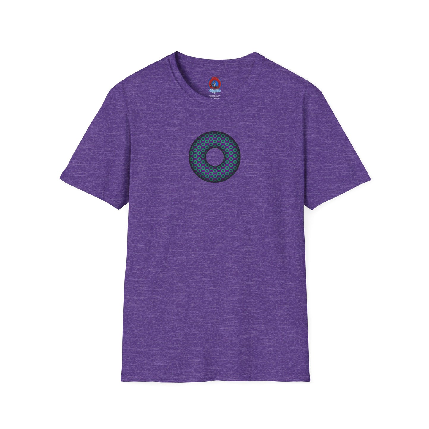 Plain Donuts/Unisex Soft-Style - "Plain Paradoxical Grided Donuts" - green/purple donuts