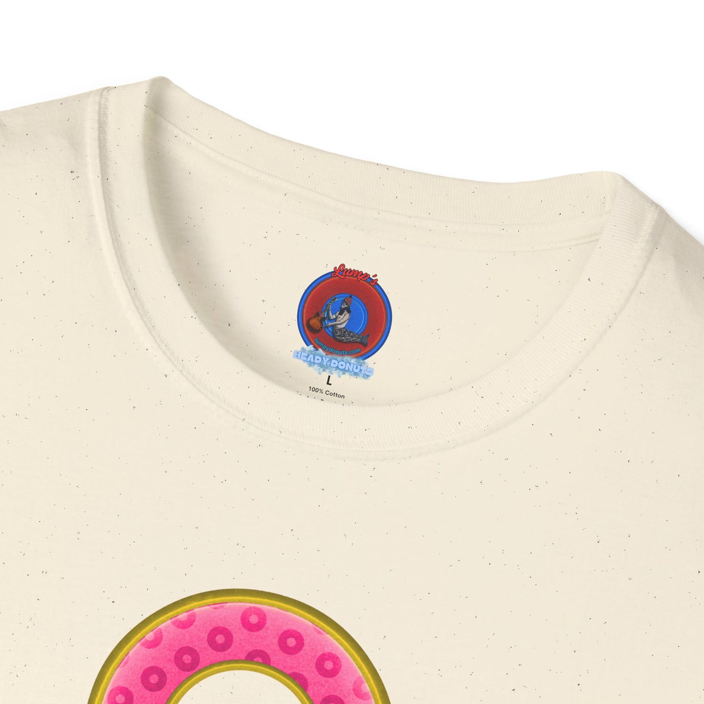 Plain Donuts/Unisex Soft-Style - "Plain Wide Mouthed Paradoxical Donuts" - pink/gold donuts