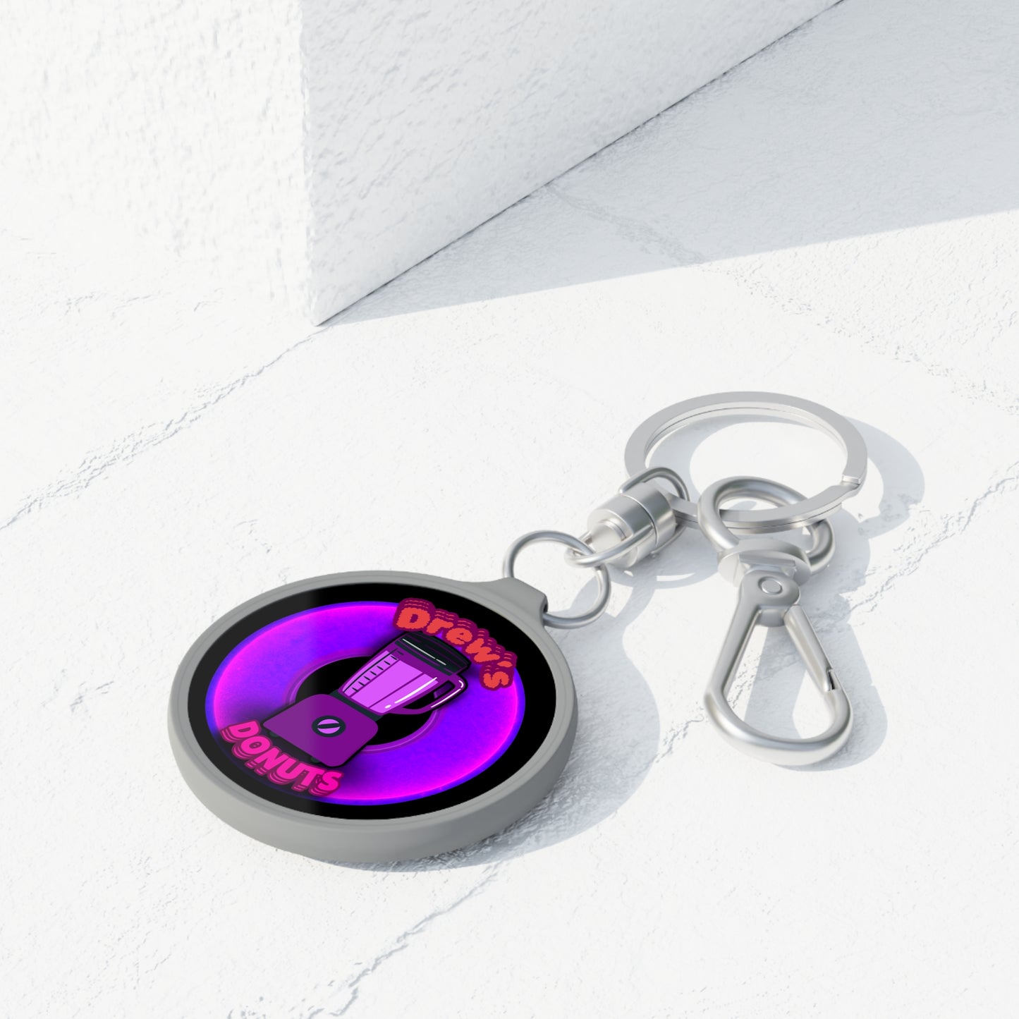 Lumpy Donut Keychain - "Drew's Donuts" - series 1.0 - purple donut
