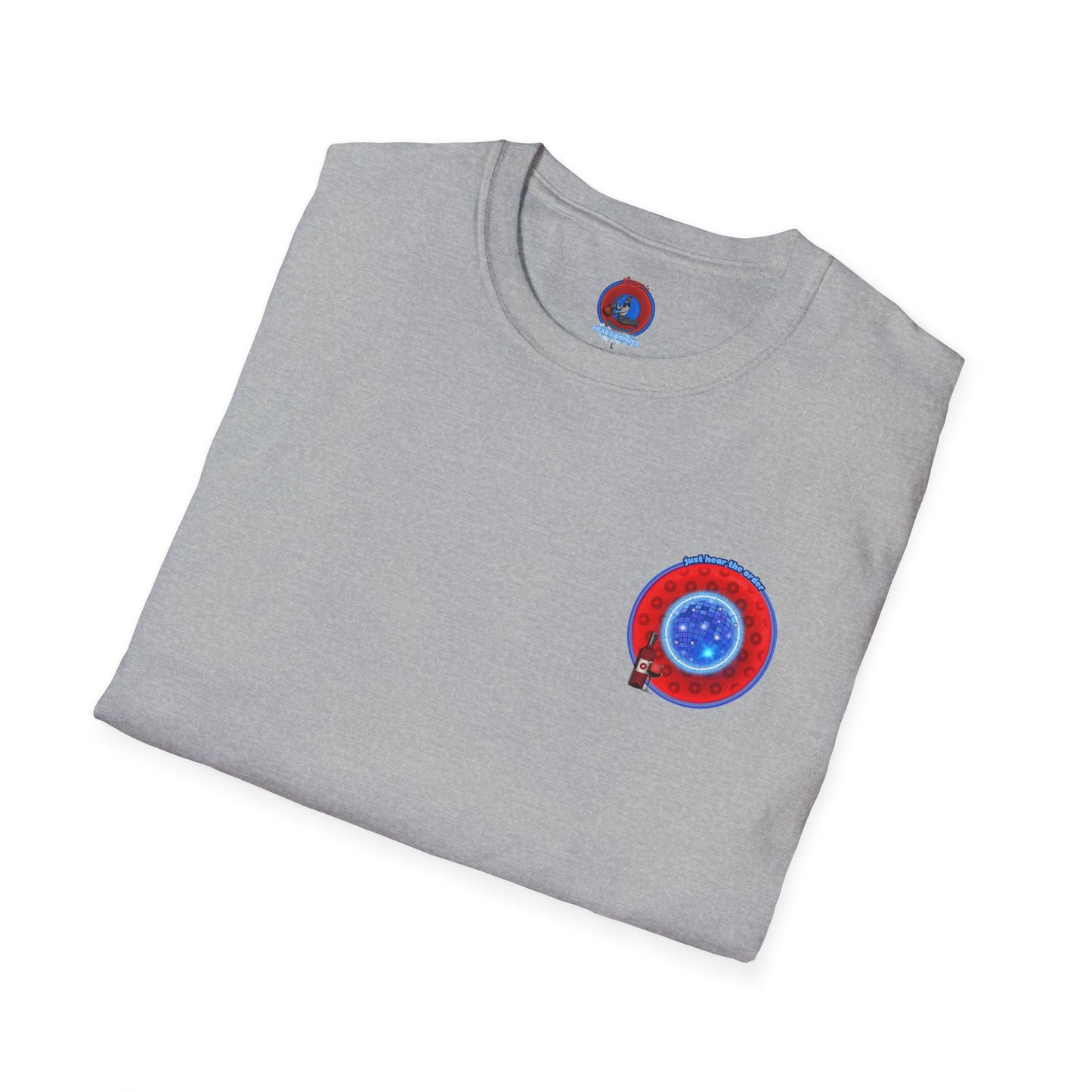 Classic Donut Tee - Unisex Soft-Style - "The Skipper's Donut" - red/blue paradoxical widemouthed donut
