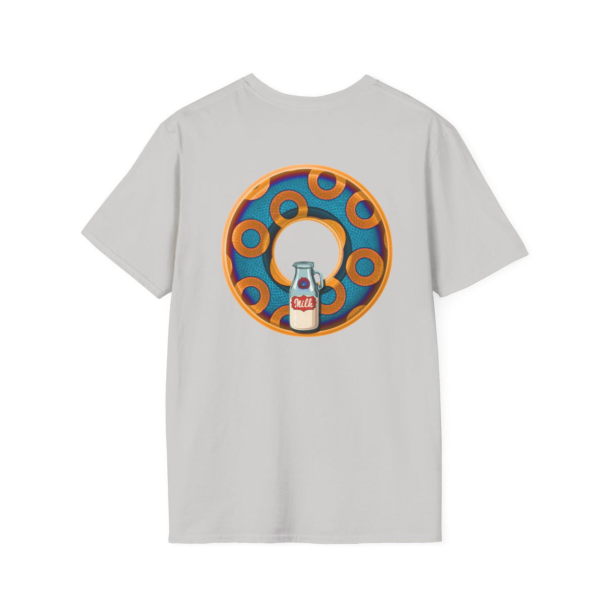 Classic Donut Tee - Unisex Soft-Style - "Wooked Cream - YEMSG Donut " -blue/orange rustic paradox donut - variant 4