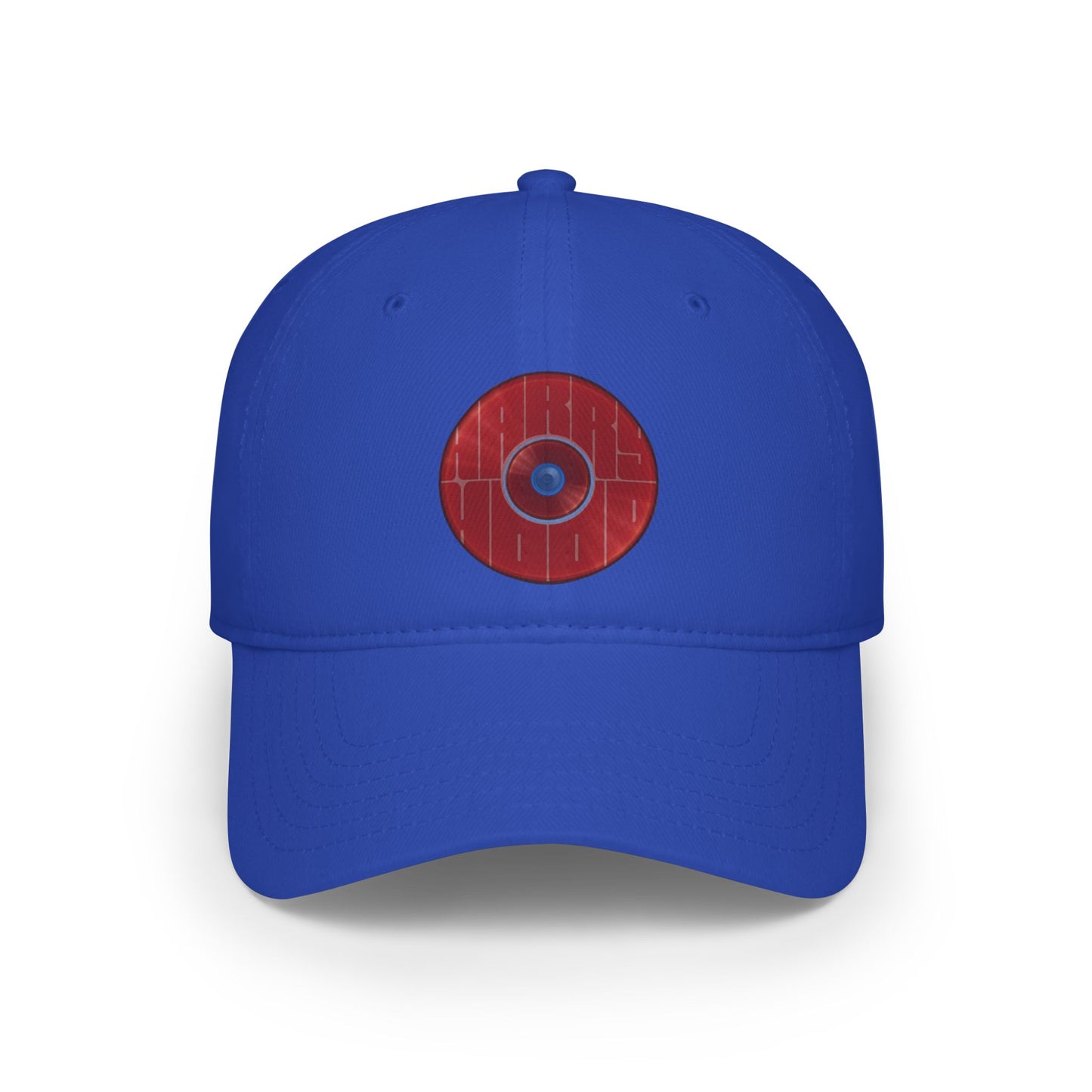 Lumpy Donut Baseball Cap - "Harry Hoodlum Donut Cap" - variant 4 - vivid red donut w/words