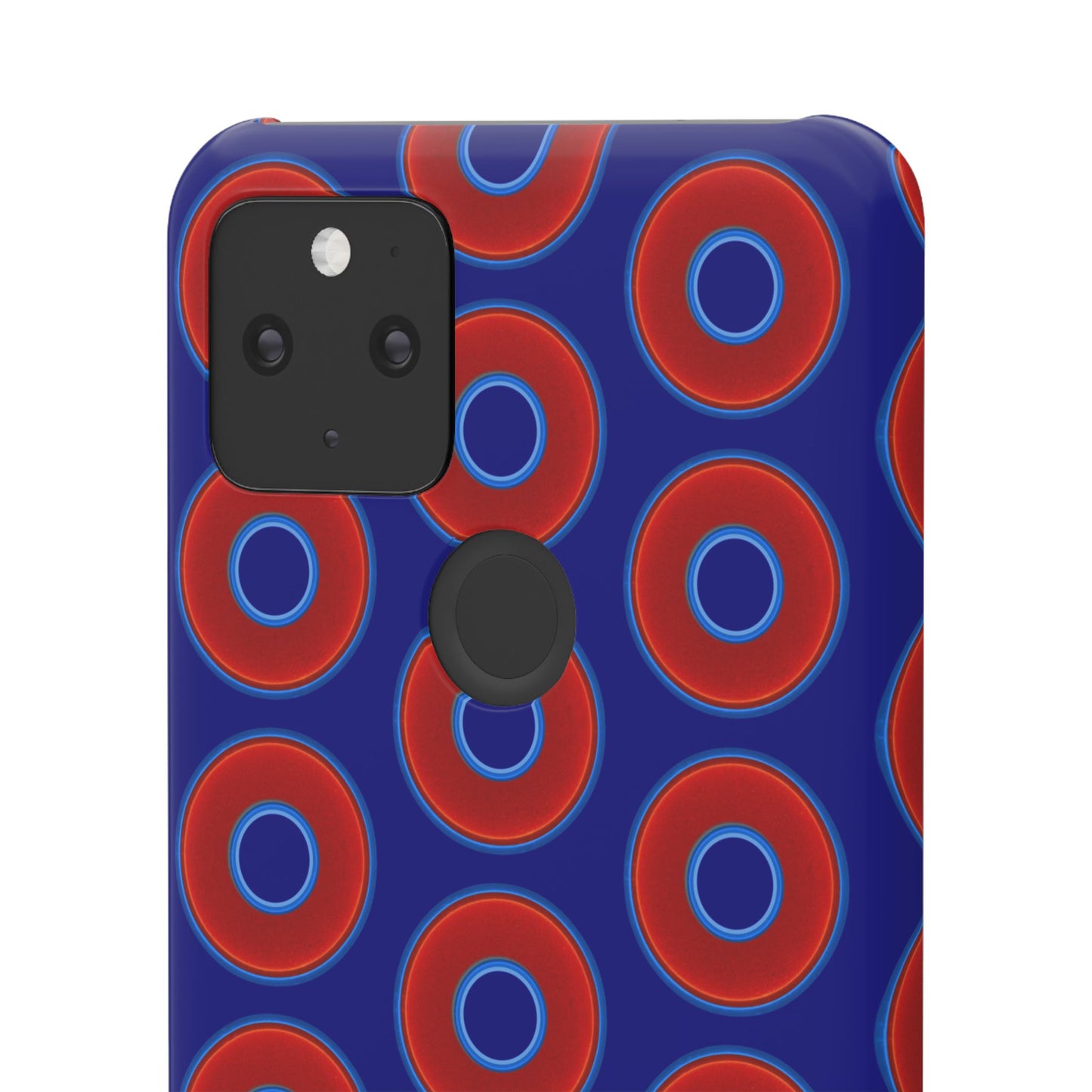 Lumpy Donut Snap Case - red vivid donut print w/vivid navy blue background