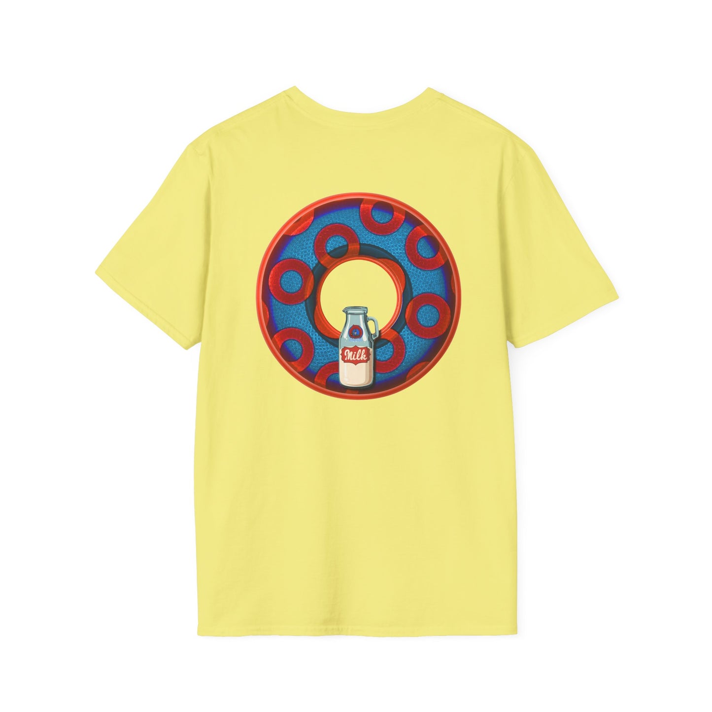 Classic Donut Tee - Unisex Soft-Style - "Wooked Cream - YEMSG Donut " - blue/red rustic paradox donut - variant 1