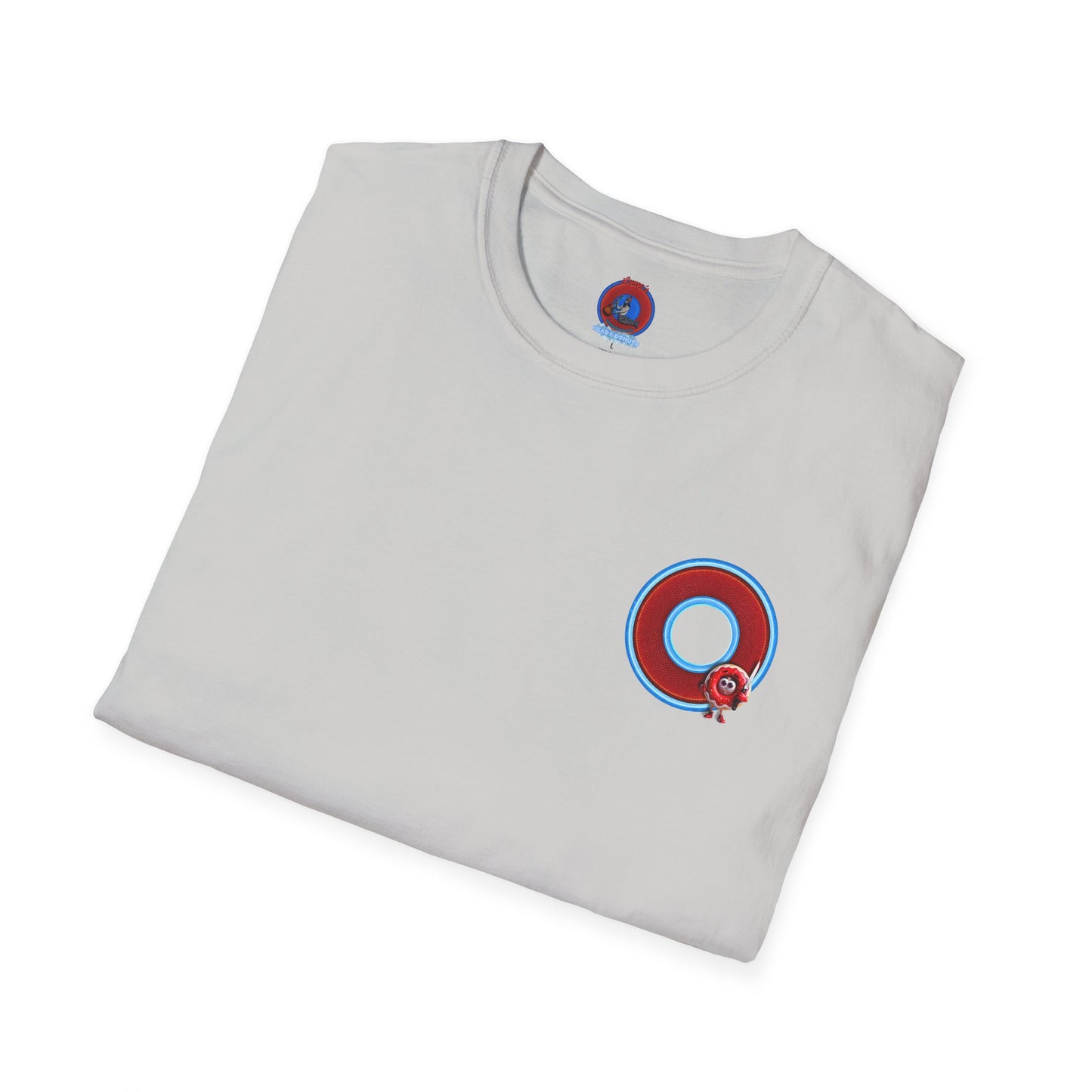 Classic Donut Tee - Unisex Soft-Style - "My Friend the Donut " - series 1.0  - variant 1 - red/blue donut