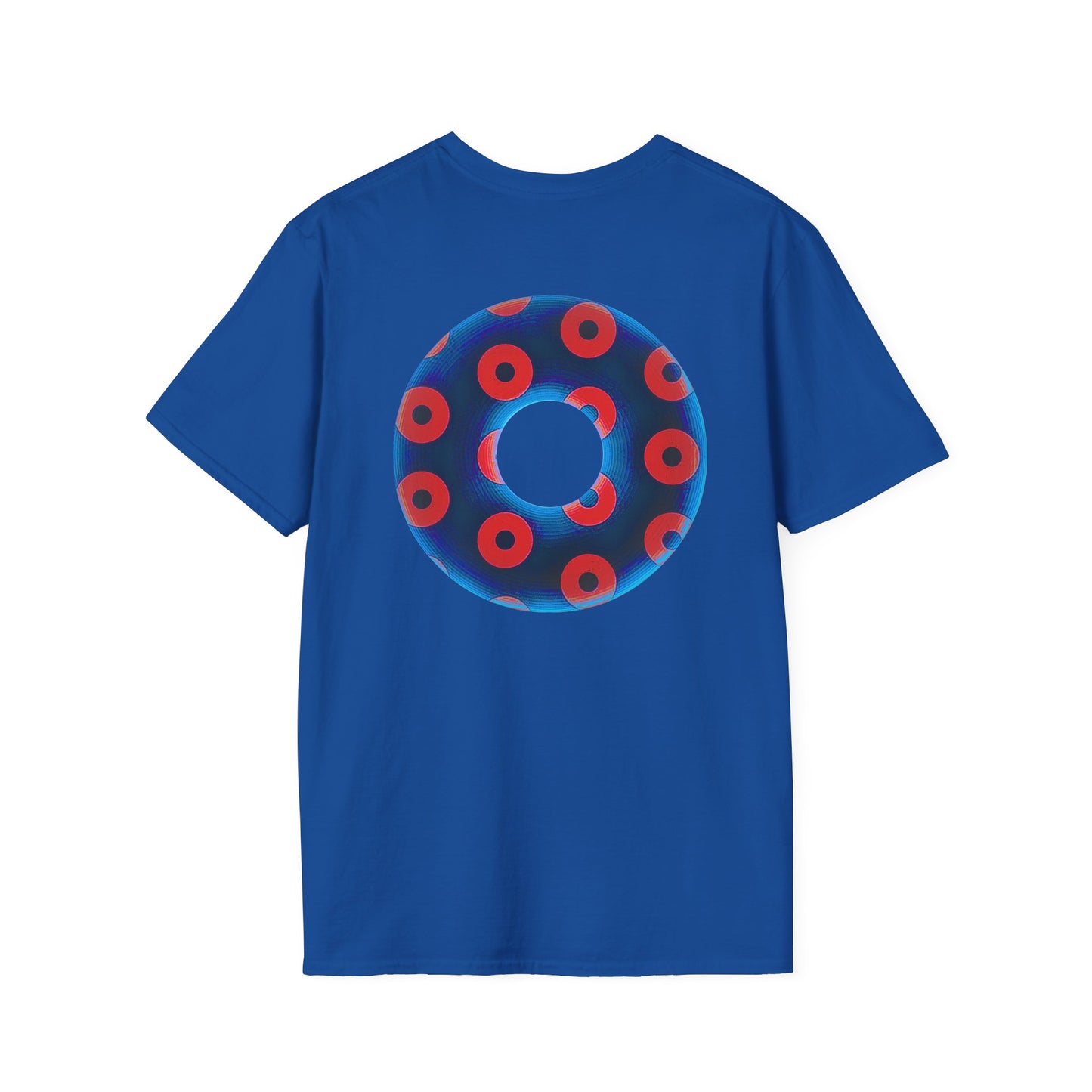 Plain Donuts/Unisex Soft-Style - "Plain Blimpy Paradoxical Donuts" - royal blue/bright red donuts
