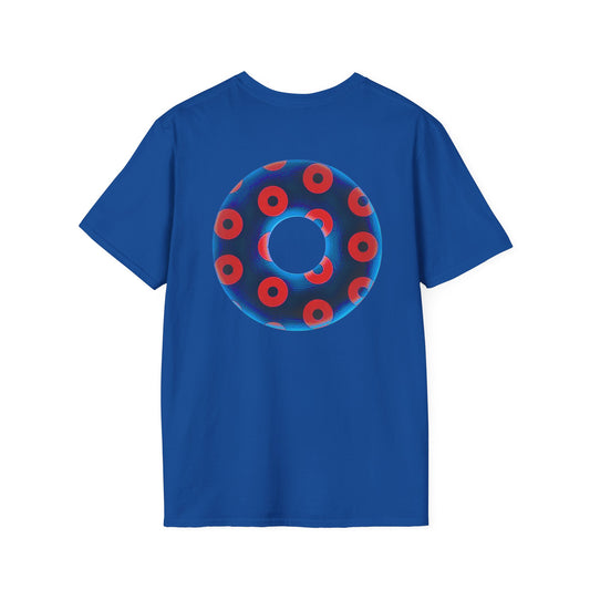 Plain Donuts/Unisex Soft-Style - "Plain Blimpy Paradoxical Donuts" - royal blue/bright red donuts