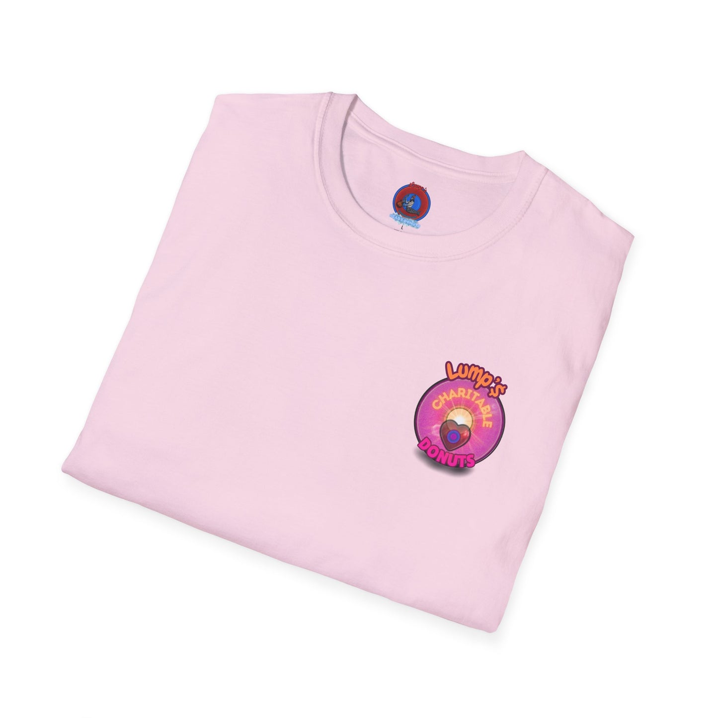 Classic Donut Tee - Unisex Soft-Style - "Lump's Official Charitable Donut" - series 1.0  - magenta donut [*100 to general charity fund]
