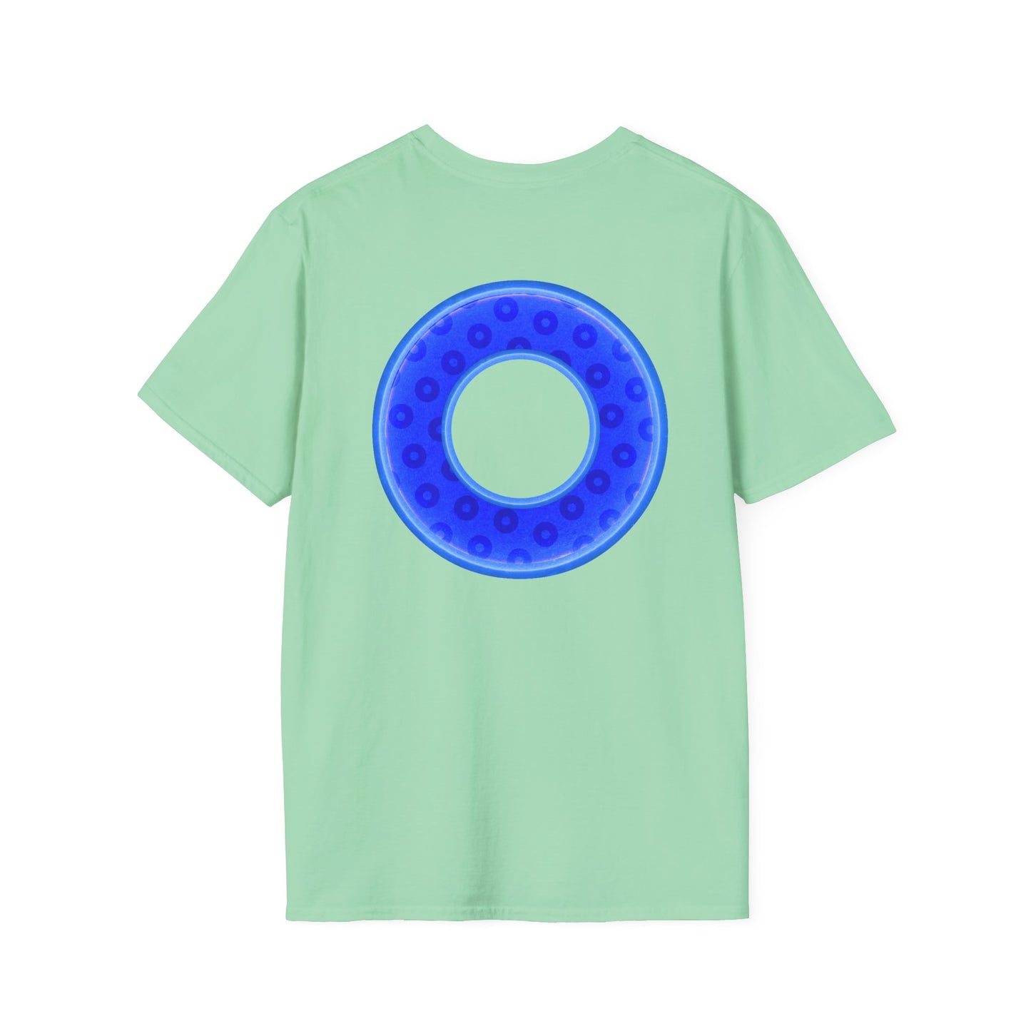 Plain Donuts/Unisex Soft-Style - "Plain Wide Mouthed Paradoxical Donuts" - bright blue/light blue blue donuts