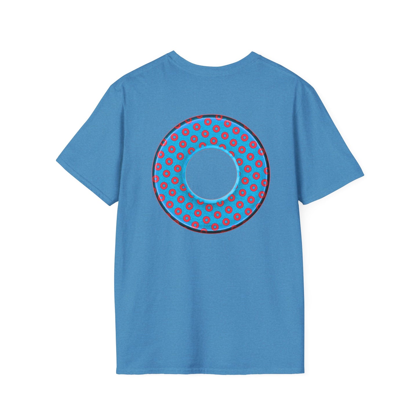 Plain Donuts/Unisex Soft-Style - "Plain Electric Paradoxical Donuts" - light blue/red donuts