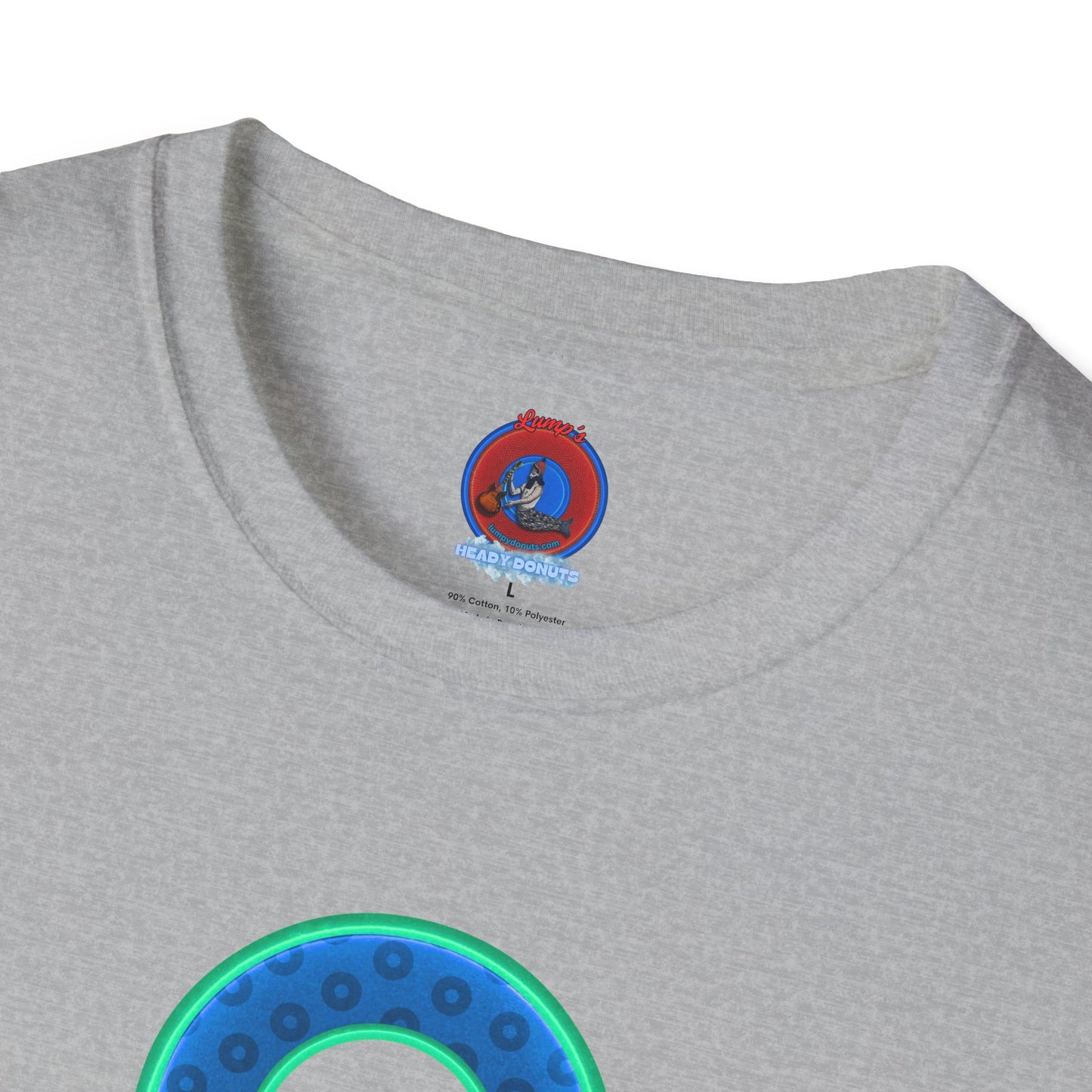 Plain Donuts/Unisex Soft-Style - "Plain Wide Mouthed Paradoxical Donuts" - royal blue/mint green donuts