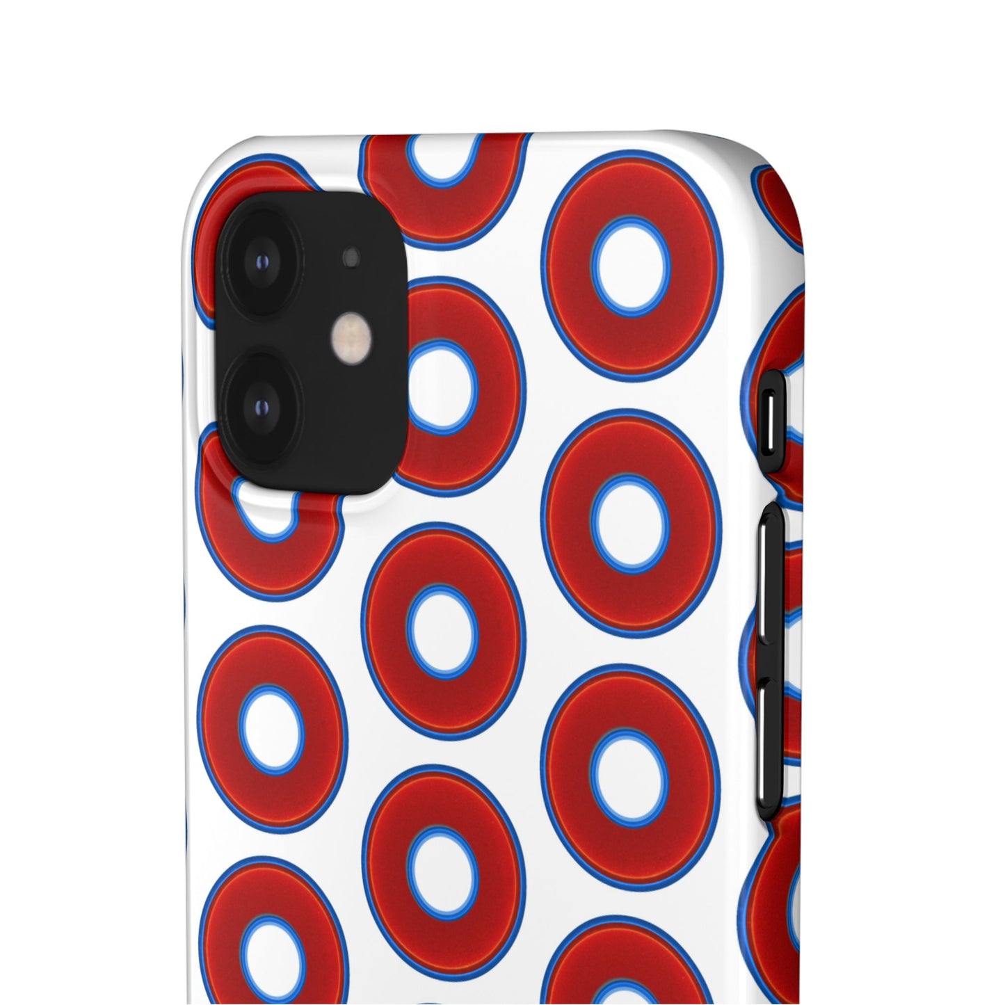 Lumpy Donut Snap Case - red vivid donut print w/white background