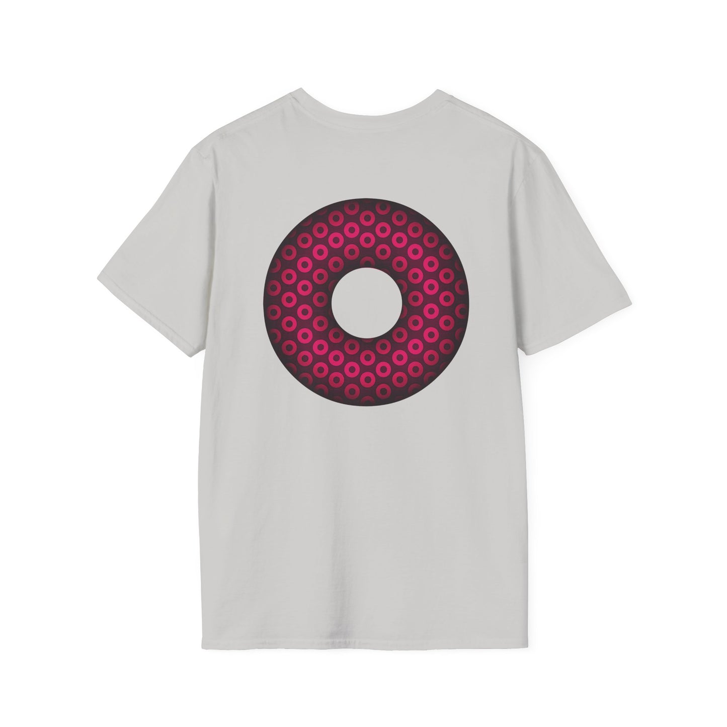 Plain Donuts/Unisex Soft-Style - "Plain Paradoxical Grided Donuts" - pink/burgundy donuts