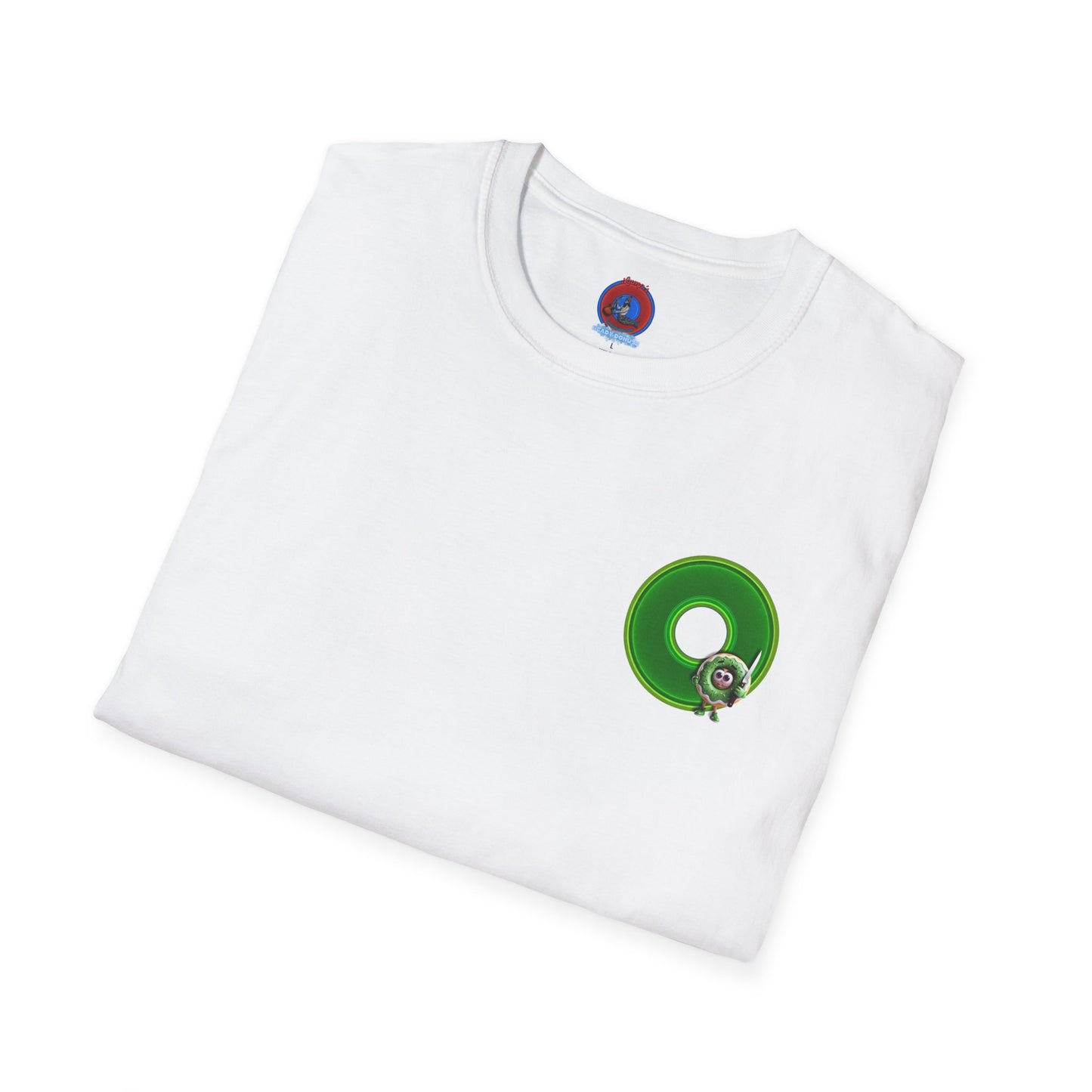 Classic Donut Tee - Unisex Soft-Style - "My Friend the Donut " - series 1.0  - variant 4 - green donut