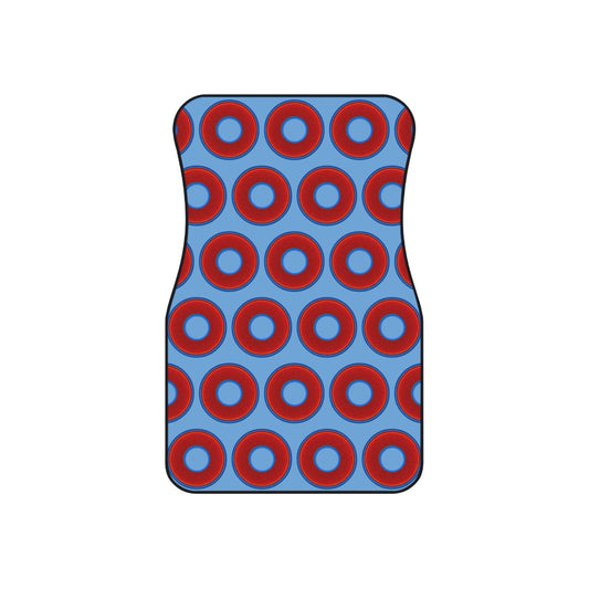 Contacted Car Mats - vivid donut print w/light blue background