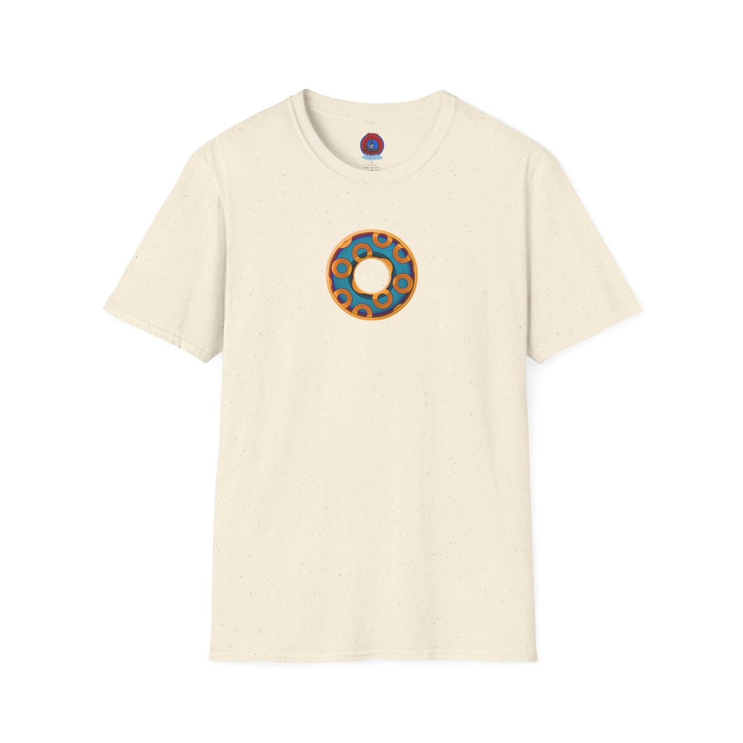 Plain Donuts/Unisex Soft-Style - "Plain Rustic Paradoxical Donuts" - light blue/orange donuts