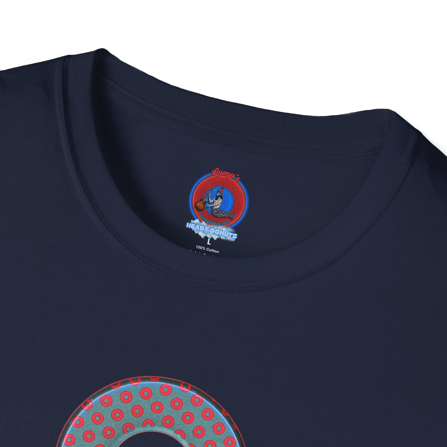 Plain Donuts/Unisex Soft-Style - "Plain Electric Paradoxical Donuts" - steel blue/red donuts