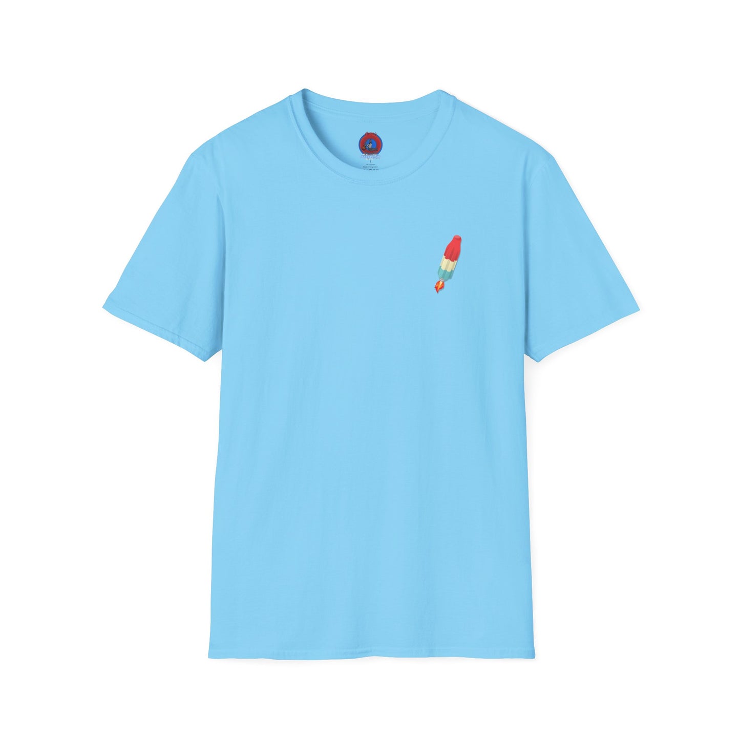 Classic Donut Tee - Unisex Soft-Style - "Blow this Popsicle Stand" - red/blue/cream - bomb pop
