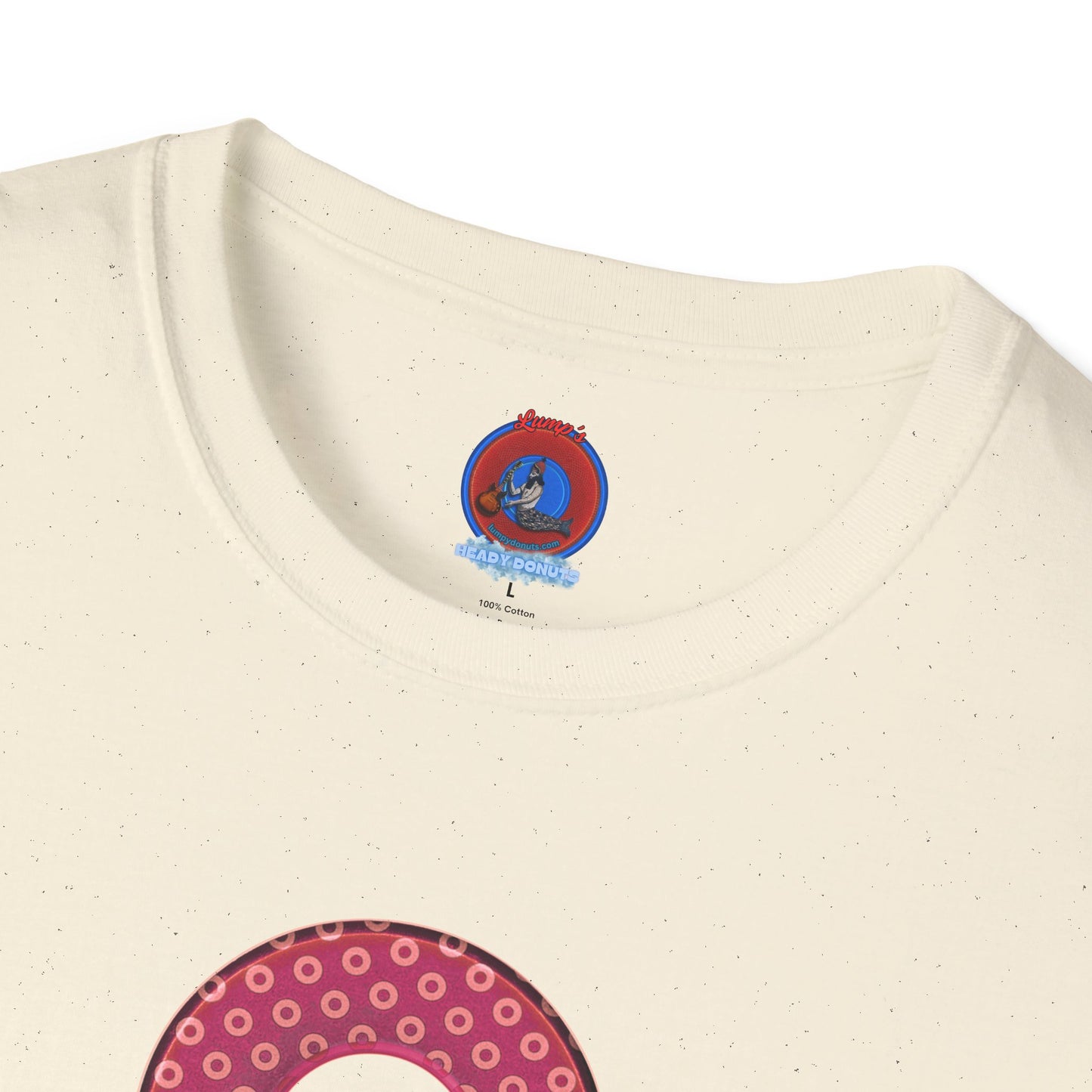 Plain Donuts/Unisex Soft-Style - "Plain Electric Paradoxical Donuts" - dark magenta/coral donuts