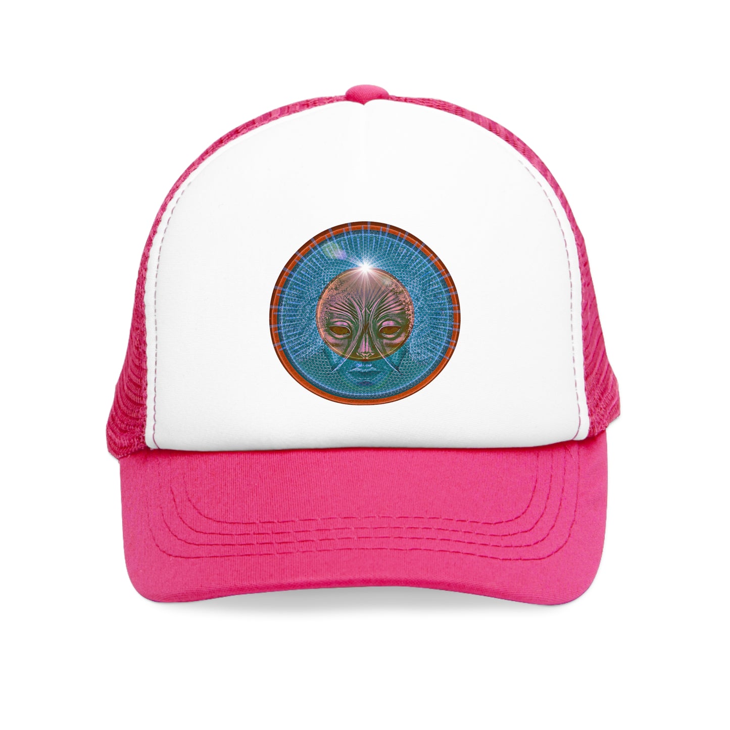 Lumpy Trucker Hat - "Conjurers of Awesome" - variant 1 - blue donut