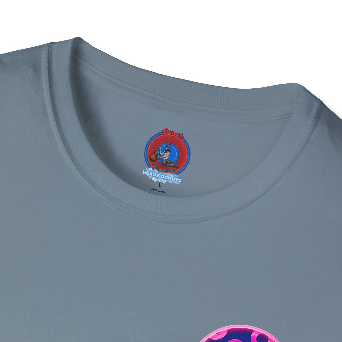 Classic Donut Tee - Unisex Soft-Style - "Wooked Cream - YEMSG Donut " -blue/pink rustic paradox donut - variant 5