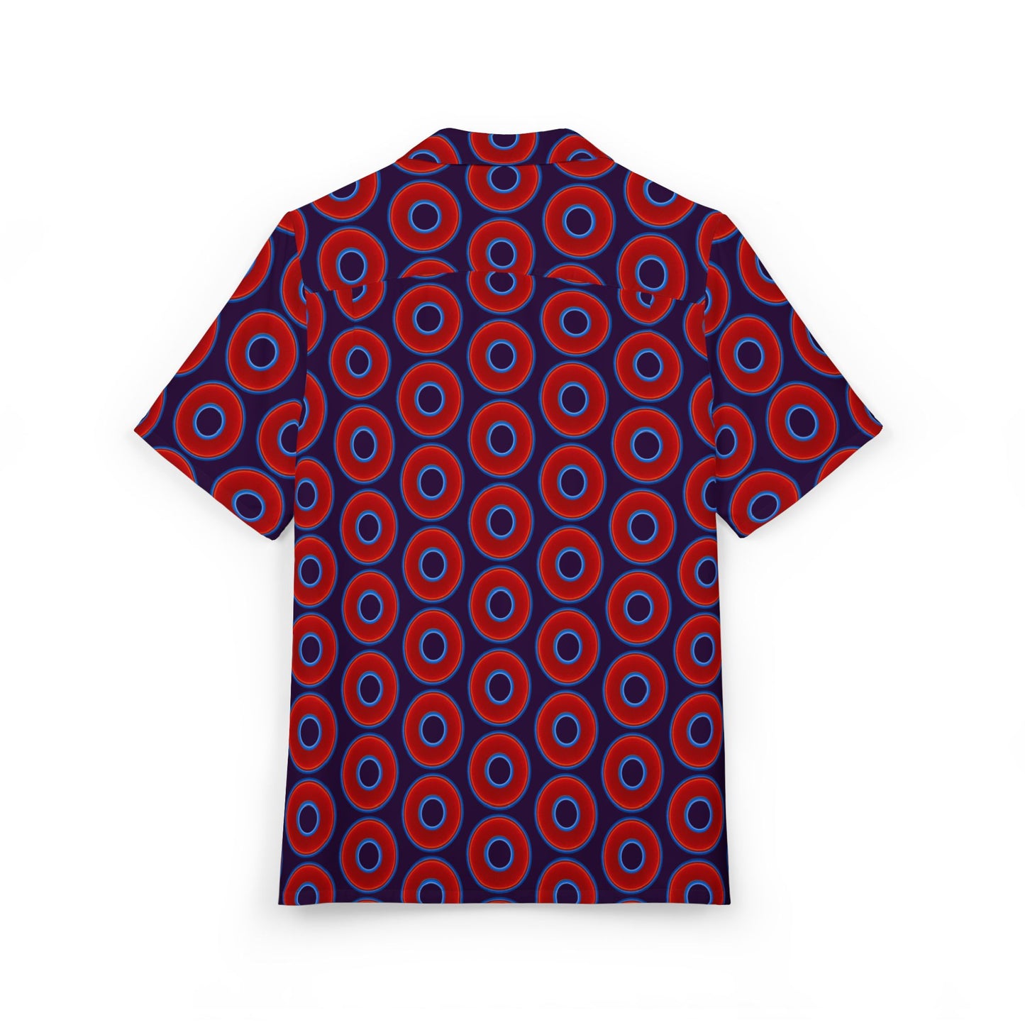 Wilson's 'Epic Hawaiian-Punch' Shirt - vivid red donut print w/midnight purple background [unisex]
