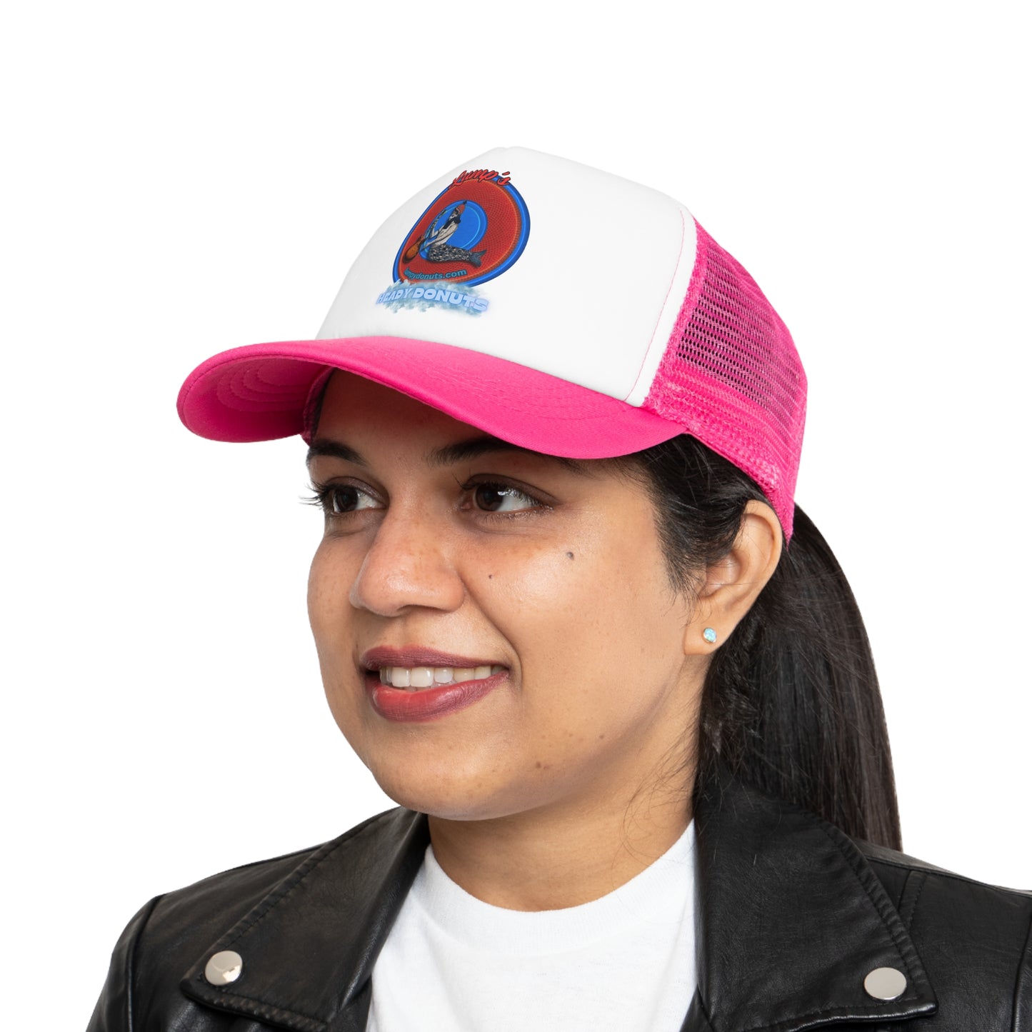 Lumpy Trucker Hat - "Lump the Lumpy Lumping Trucker" - logo - red donut