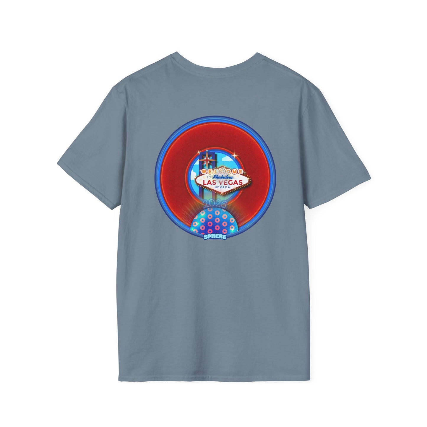 Classic Donut Tee - Unisex Soft-Style - "Viva Las Vegas Donut" - vivid red donut