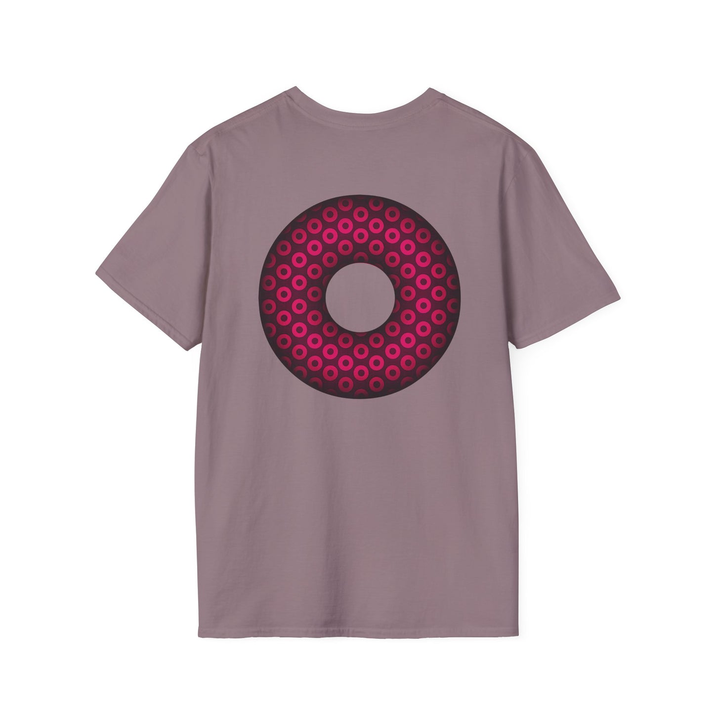 Plain Donuts/Unisex Soft-Style - "Plain Paradoxical Grided Donuts" - pink/burgundy donuts