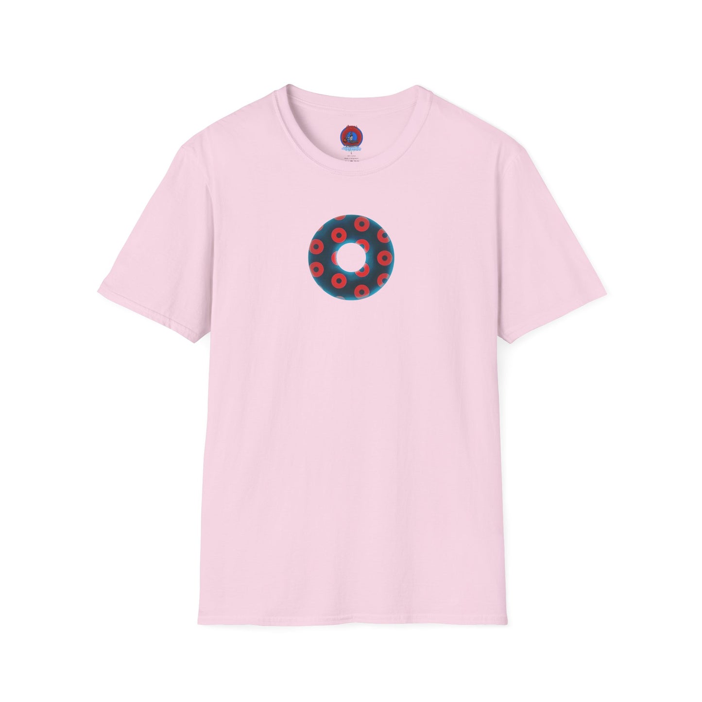 Plain Donuts/Unisex Soft-Style - "Plain Blimpy Paradoxical Donuts" - steel blue/red donuts