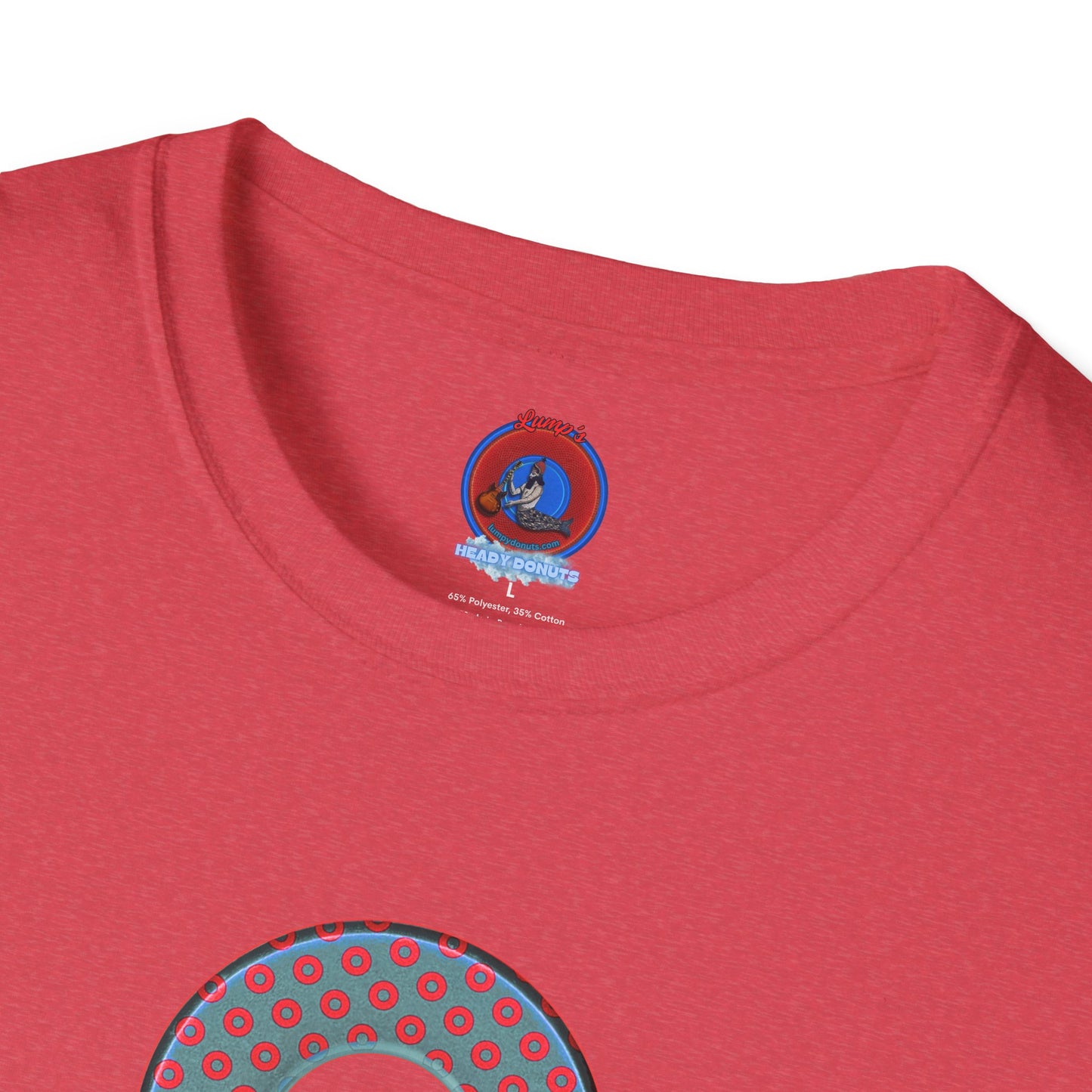 Plain Donuts/Unisex Soft-Style - "Plain Electric Paradoxical Donuts" - steel blue/red donuts