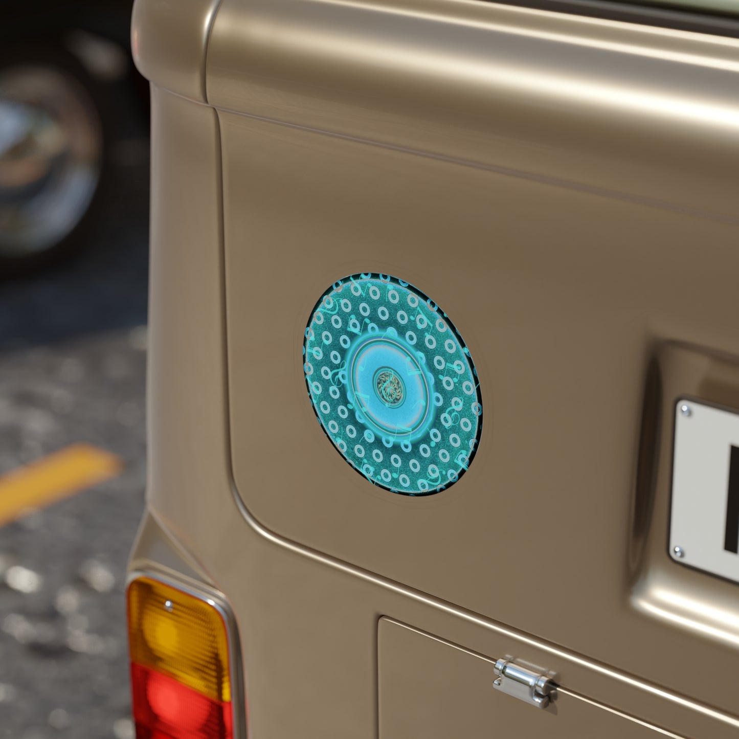 Donut Bumper/Outdoor Sticker - "Paradoxical Donut Print" - series 1.0 - paradoxical light blue/dark teal donut - [Die-Cut] 6"x 6"