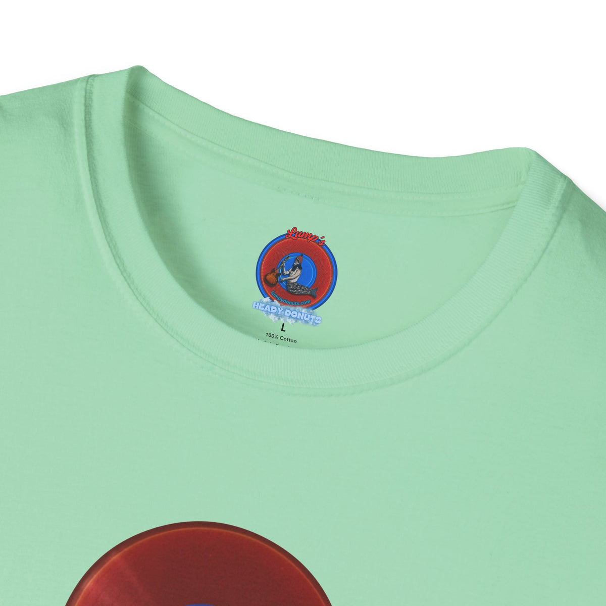 Classic Donut Tee - Unisex Soft-Style - "Donuts of the Gods" - series 1.0 - variant 1 - red donut