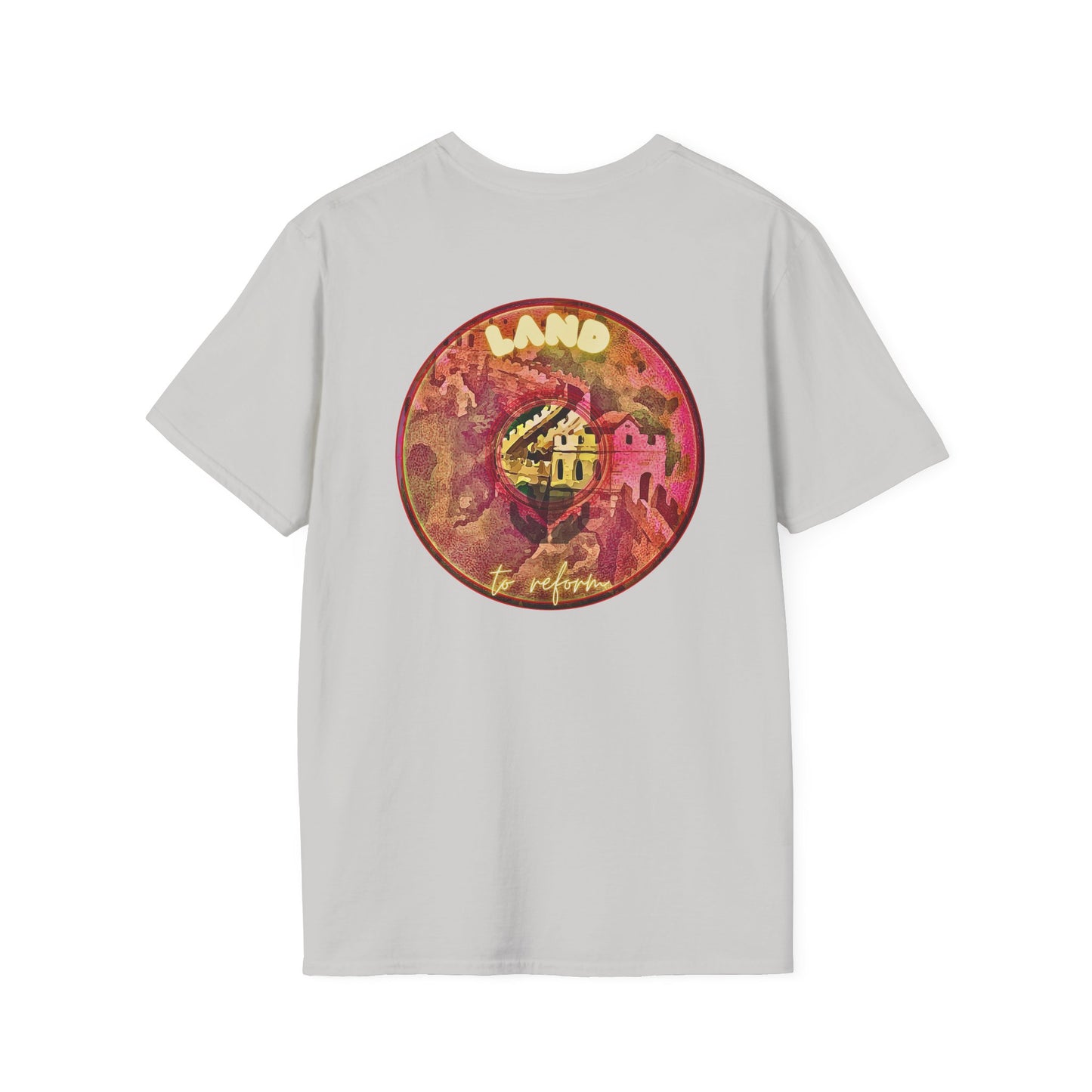 Classic Donut Tee - Unisex Soft-Style - "Donut made with Reforming Dough" - magenta/green donut