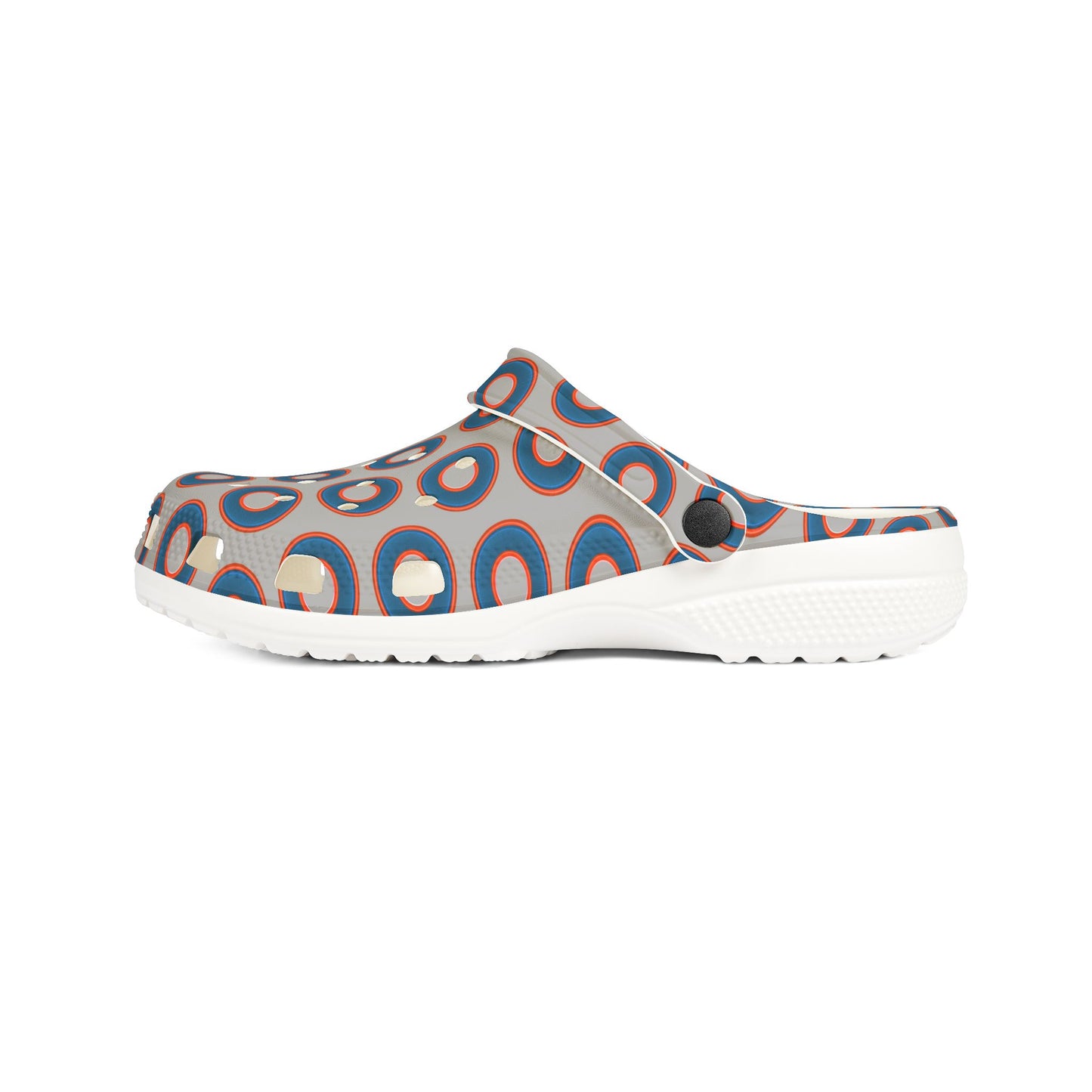 Spatchcocks - donut slip-on shoes - blue rustic donuts w/light gray background [unisex]