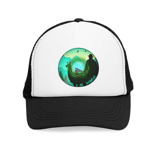 Lumpy Trucker Hat - "The Taboo(t) Donut" - teal green donut