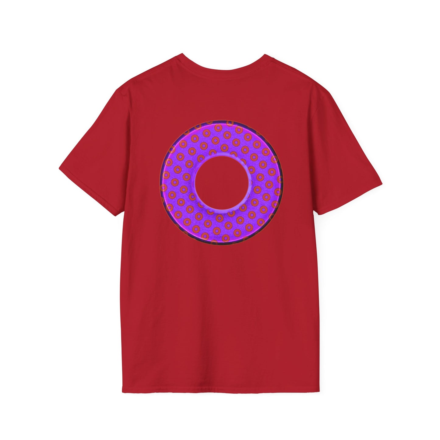 Plain Donuts/Unisex Soft-Style - "Plain Electric Paradoxical Donuts" - bright purple/red donuts