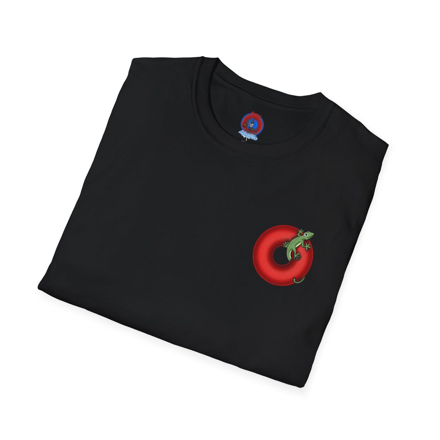 Classic Donut Tee - Unisex Soft-Style - "Practically Extinct Tee Shirt" - plump vivid red donut - variant 1