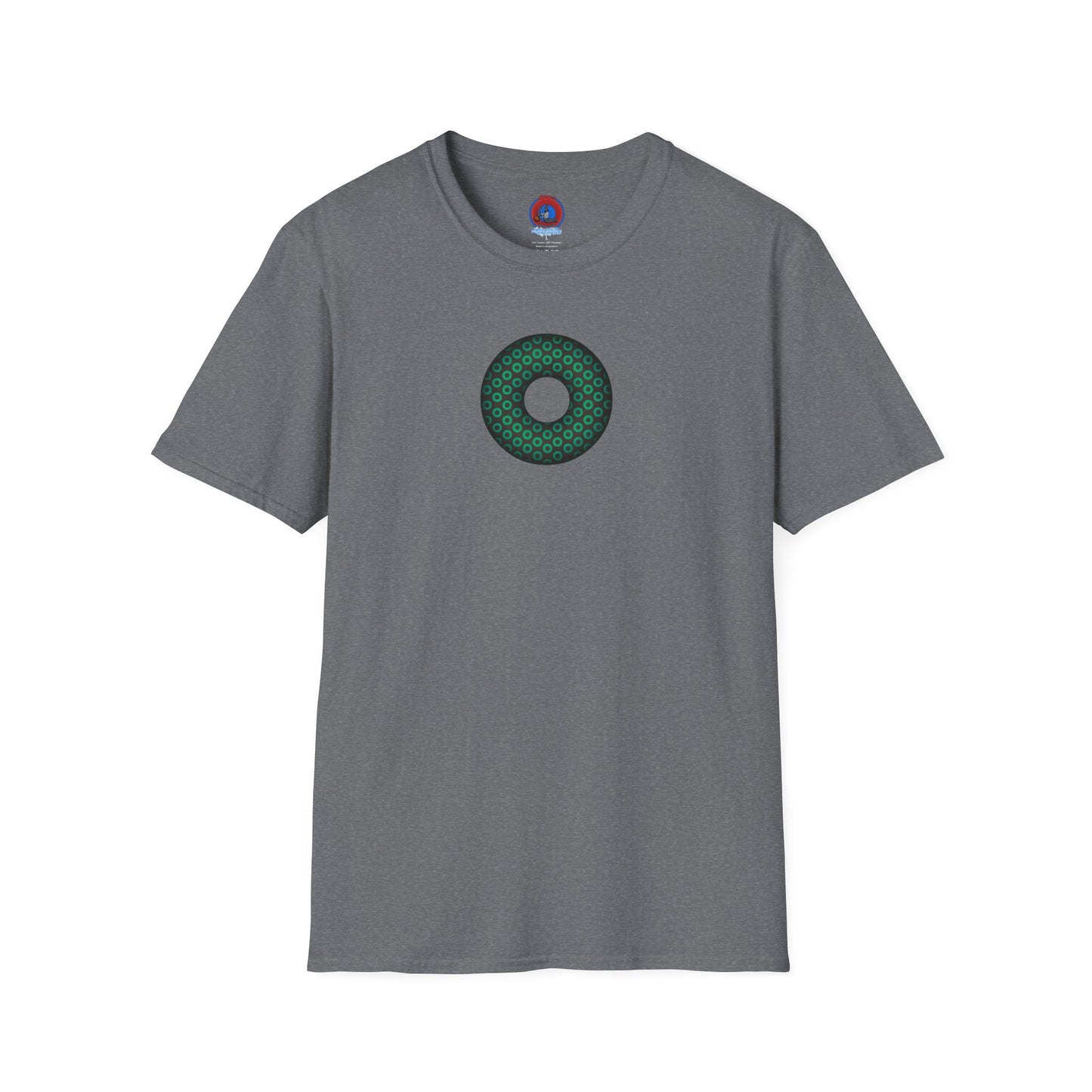 Plain Donuts/Unisex Soft-Style - "Plain Paradoxical Grided Donuts" - green/dark gray donuts