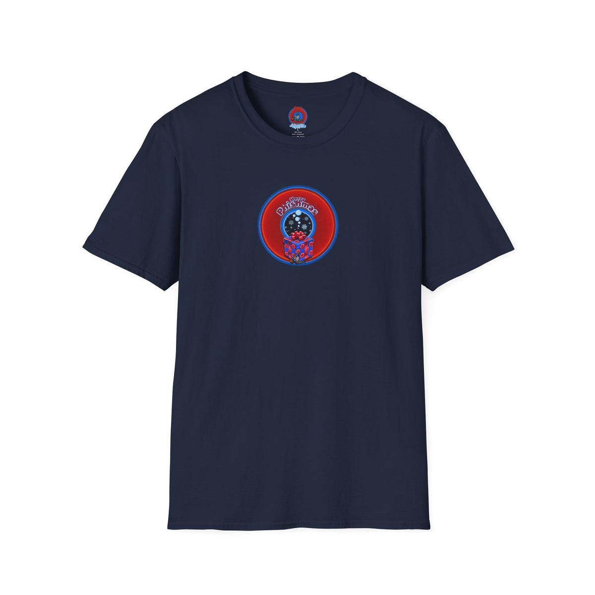 Classic Donut Tee - Unisex Soft-Style - "Phishmas Caroler's Tee " - vivid red/blue donut - variant 4