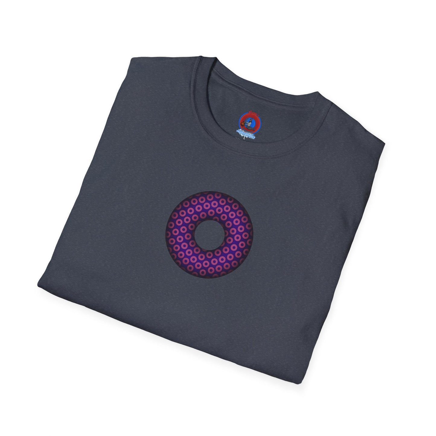 Plain Donuts/Unisex Soft-Style - "Plain Paradoxical Grided Donuts" - magenta/purple donuts
