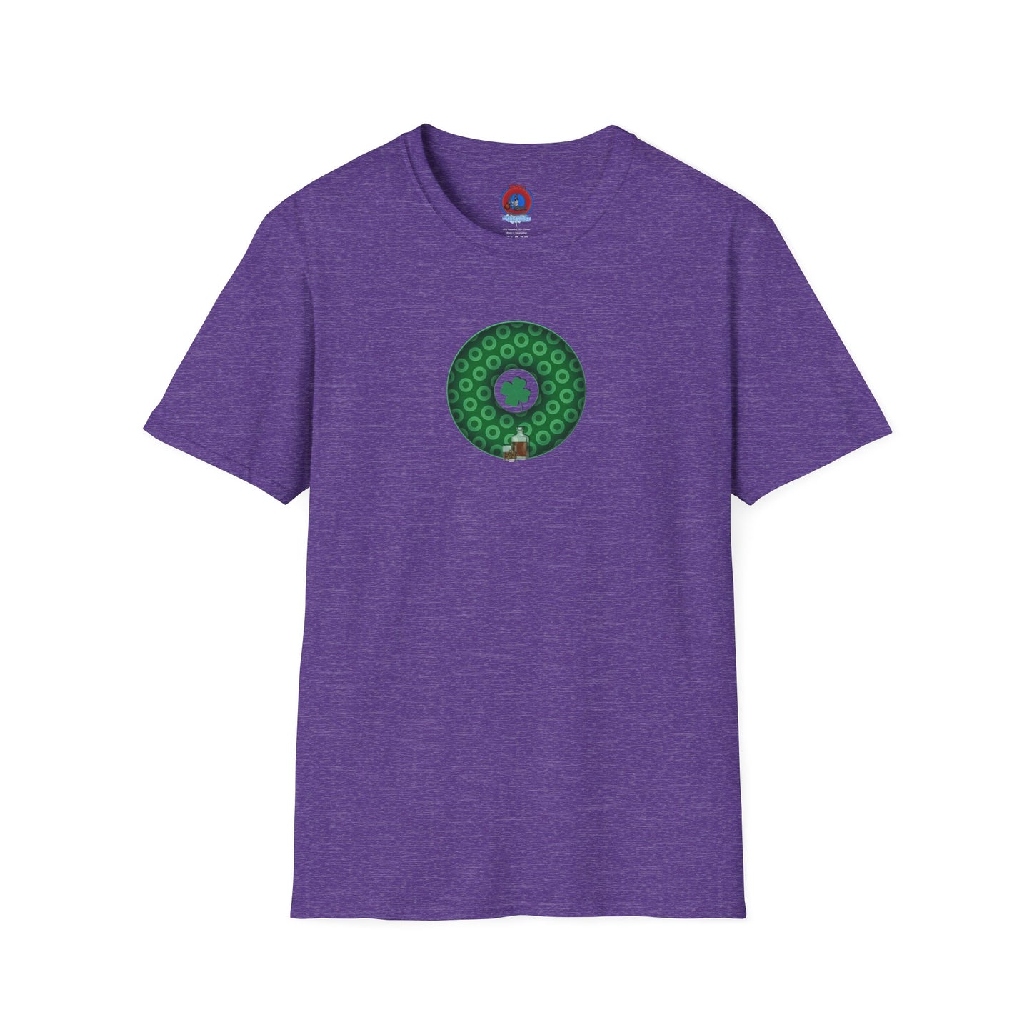 Classic Donut Tee - Unisex Soft-Style - "Patron Saint of Donuts" - St. Patrick's Day Donut - w/whiskey - holiday edition - variant 2