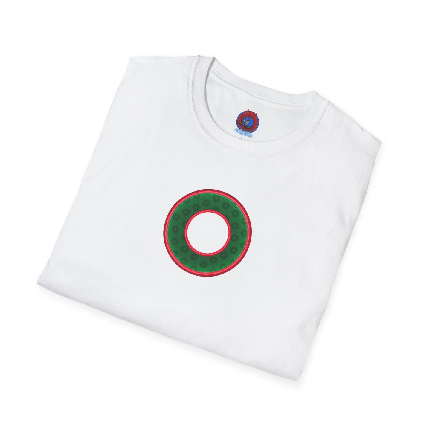 Plain Donuts/Unisex Soft-Style - "Plain Wide Mouthed Paradoxical Donuts" - dark green/red donuts