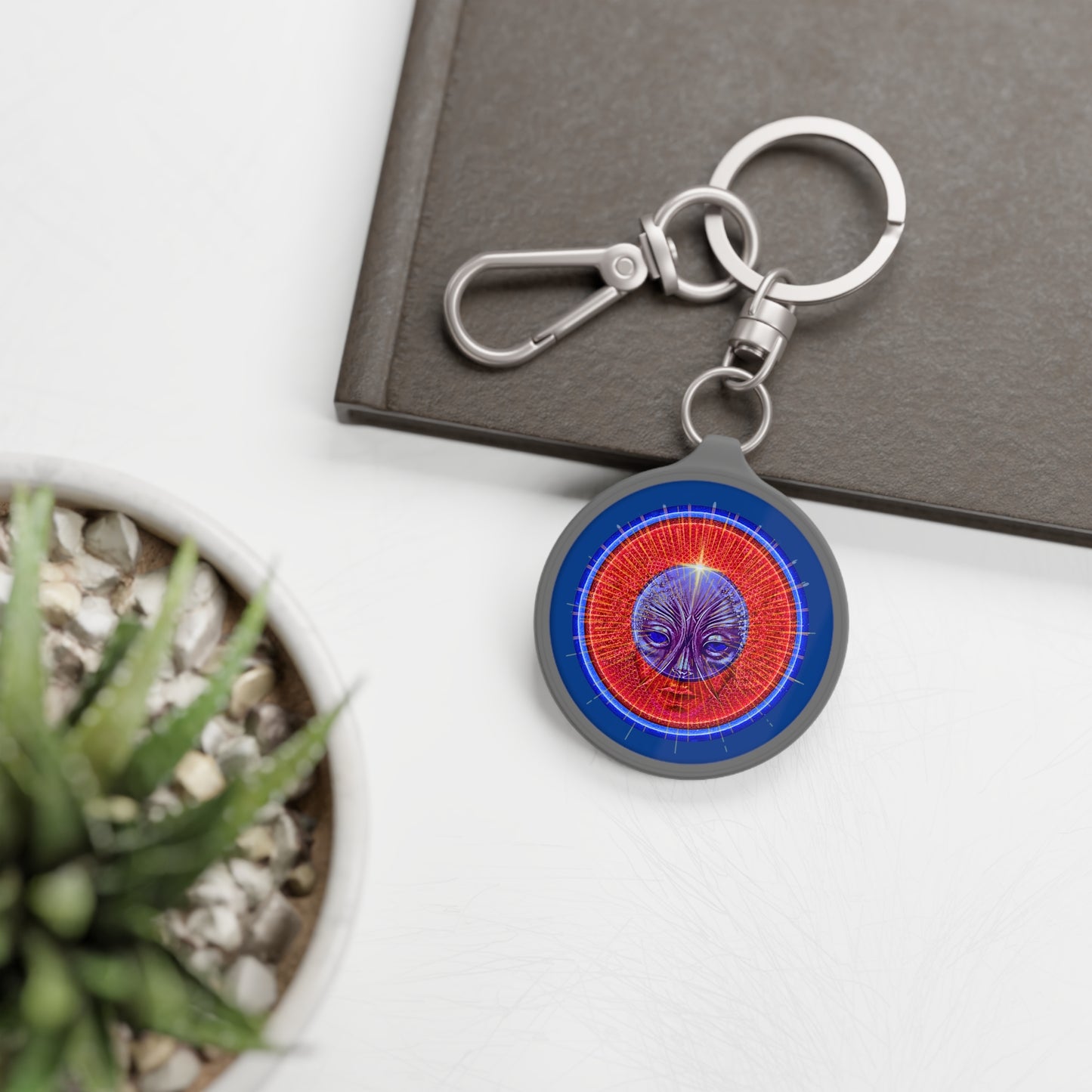 Lumpy Donut Keychain - "Conjurers of Awesome" - series 1.0 - variant 1 -  red rustic donut