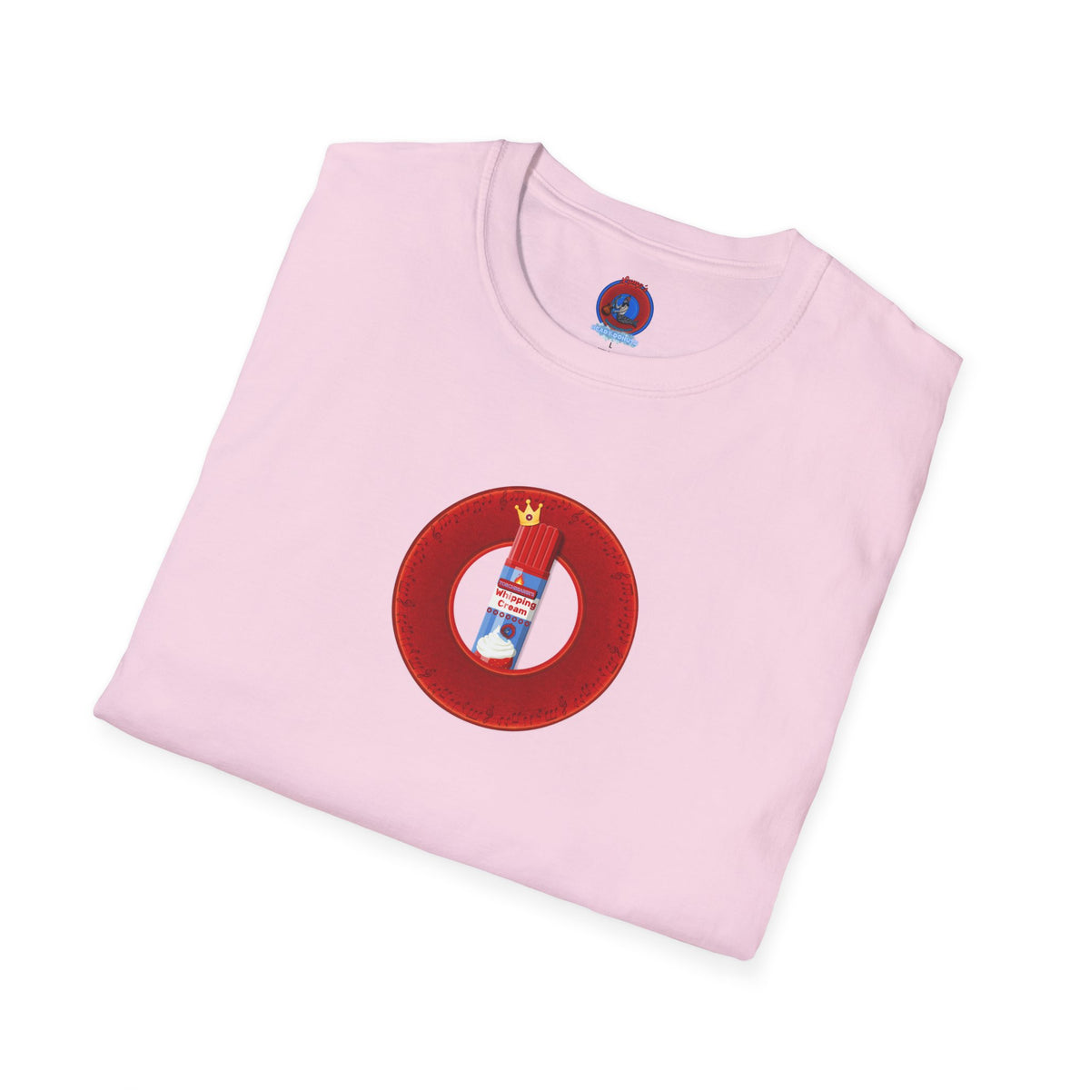Classic Donut Tee - Unisex Soft-Style - "Princely Wooked Cream in a Can - YEMSG Donut " - vivid red donut